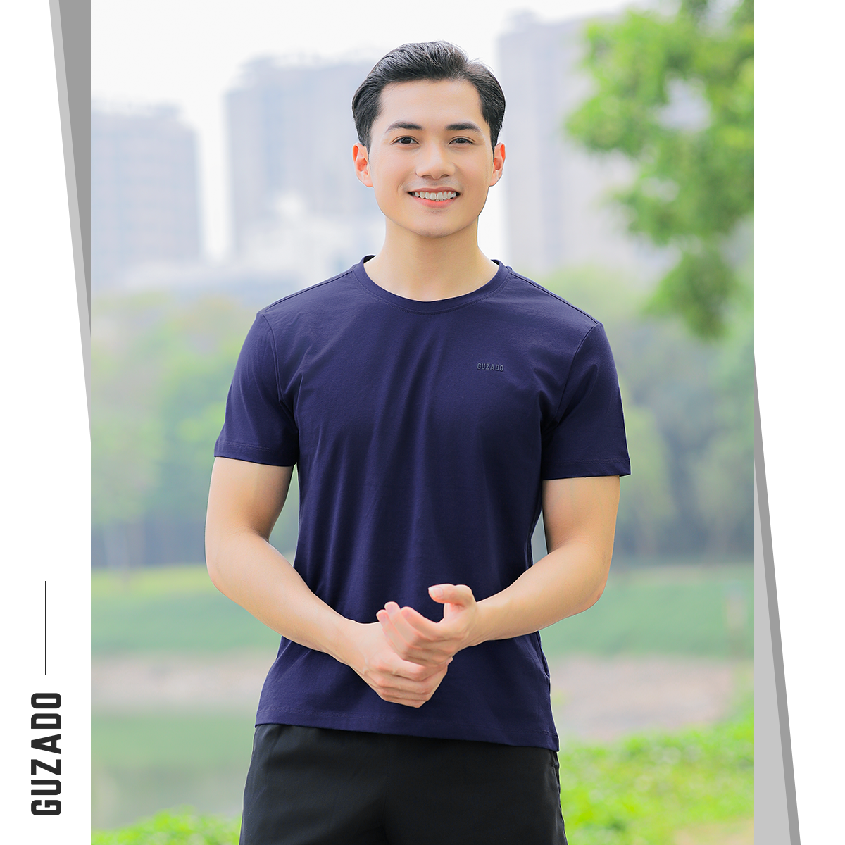 Đồ Bộ Guzado Áo Cotton Kết Hợp Quần Gió Basic  BTS03_thumbnail_20