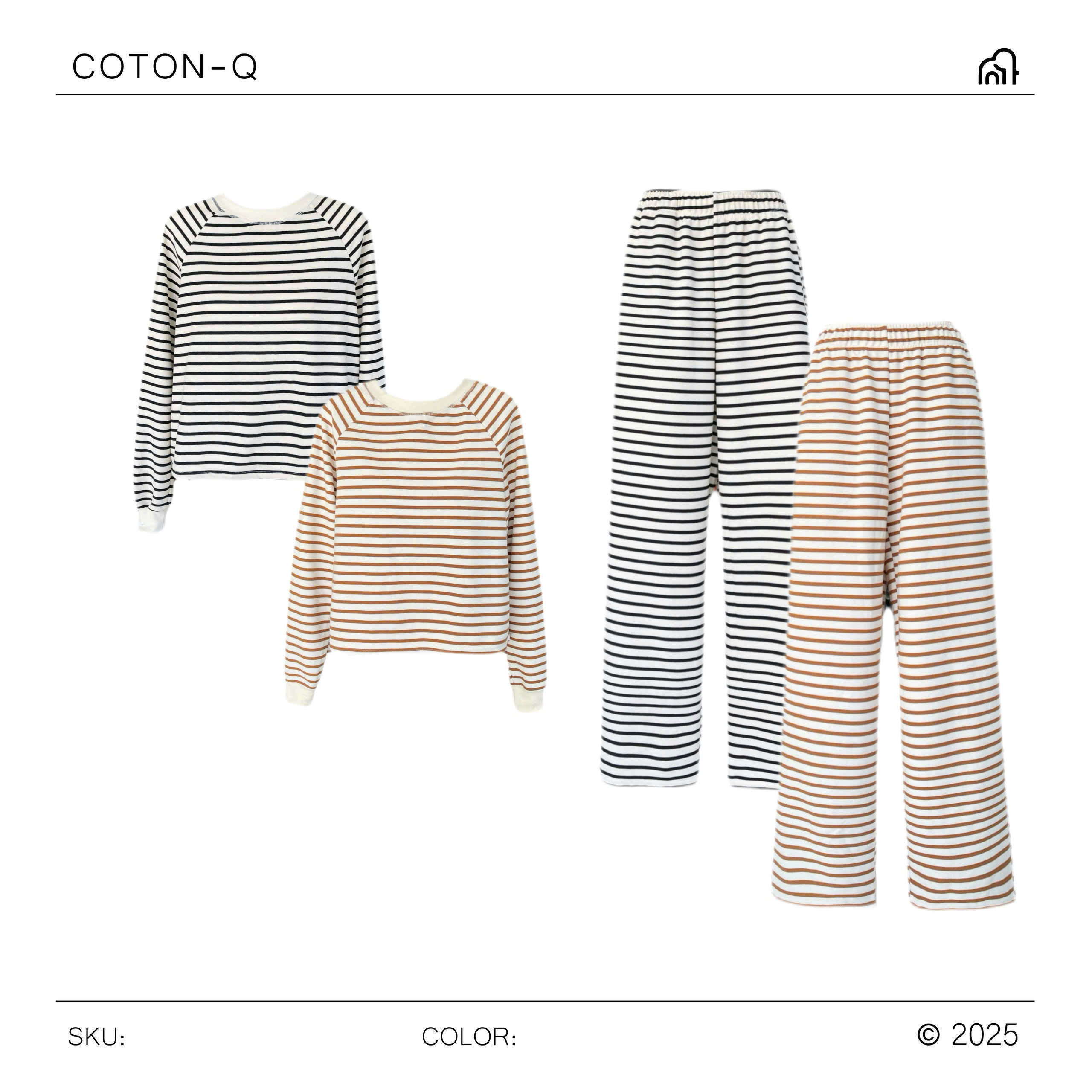 Set áo tay dài + quần phối sọc ( NÂU )_thumbnail_12