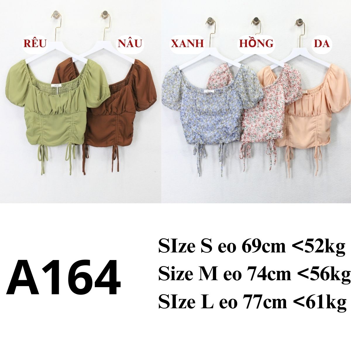 A164- ÁO CROP VOAN- BÔNG
