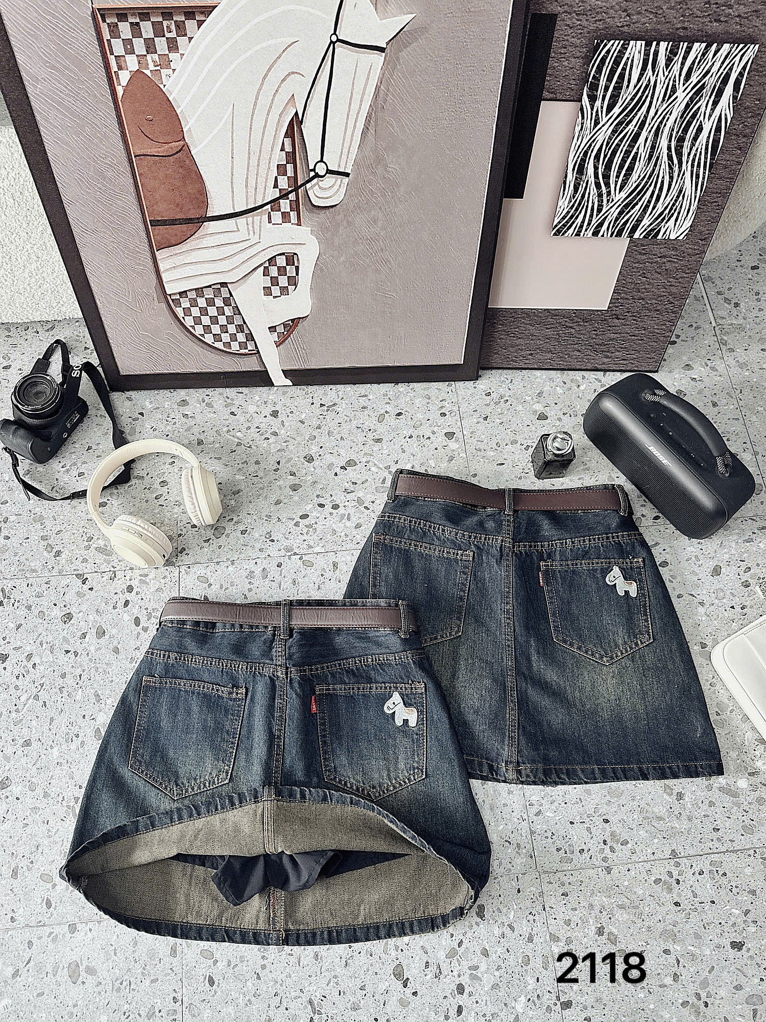 BIGSIZE - Chân váy jean QC thêu ngựa JV2118_thumbnail_4