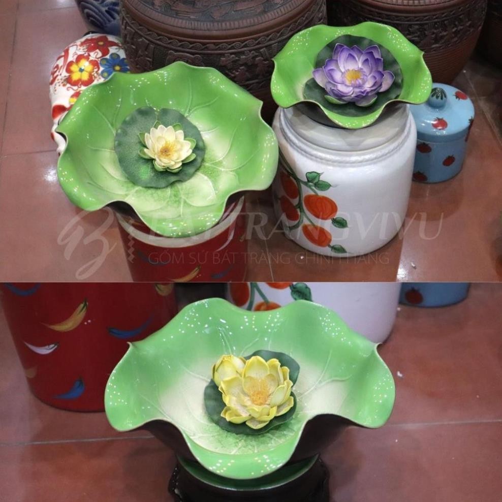 Bát Thả Hoa Ban Thờ Thần Tài Men Kết Tinh Bát Tràng - Lò Gốm Nghệ Nhân Chế Tác_thumbnail_1