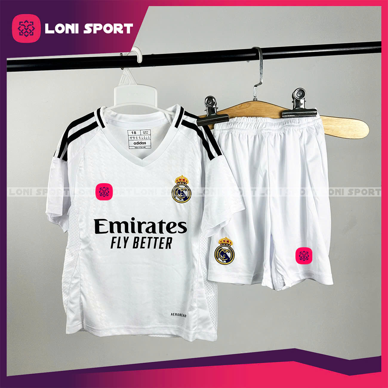 Bộ kid Real sân nhà trắng 24/25