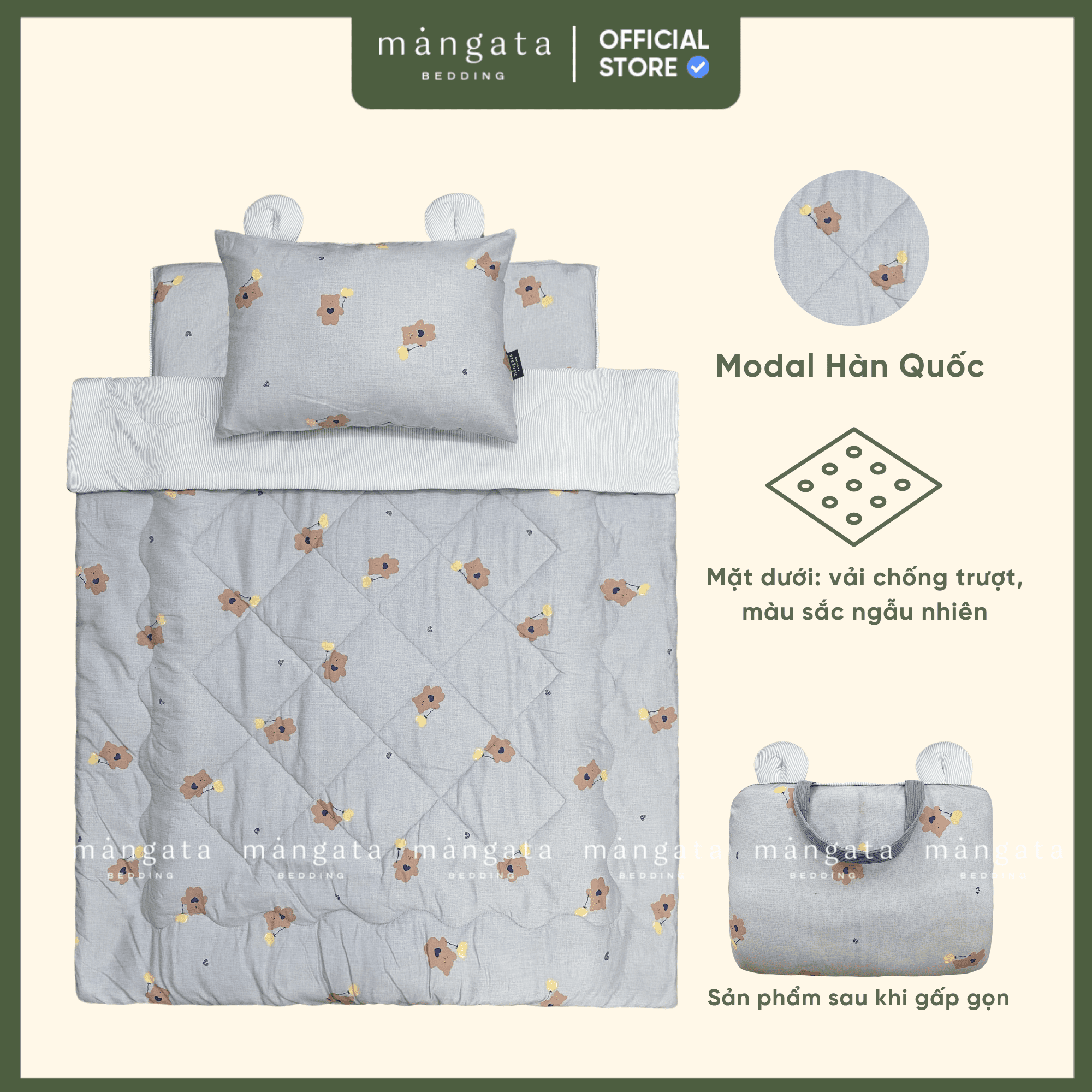 Mẫu Gấu trái tim - Bộ chăn gối gấp gọn đi học_thumbnail_1