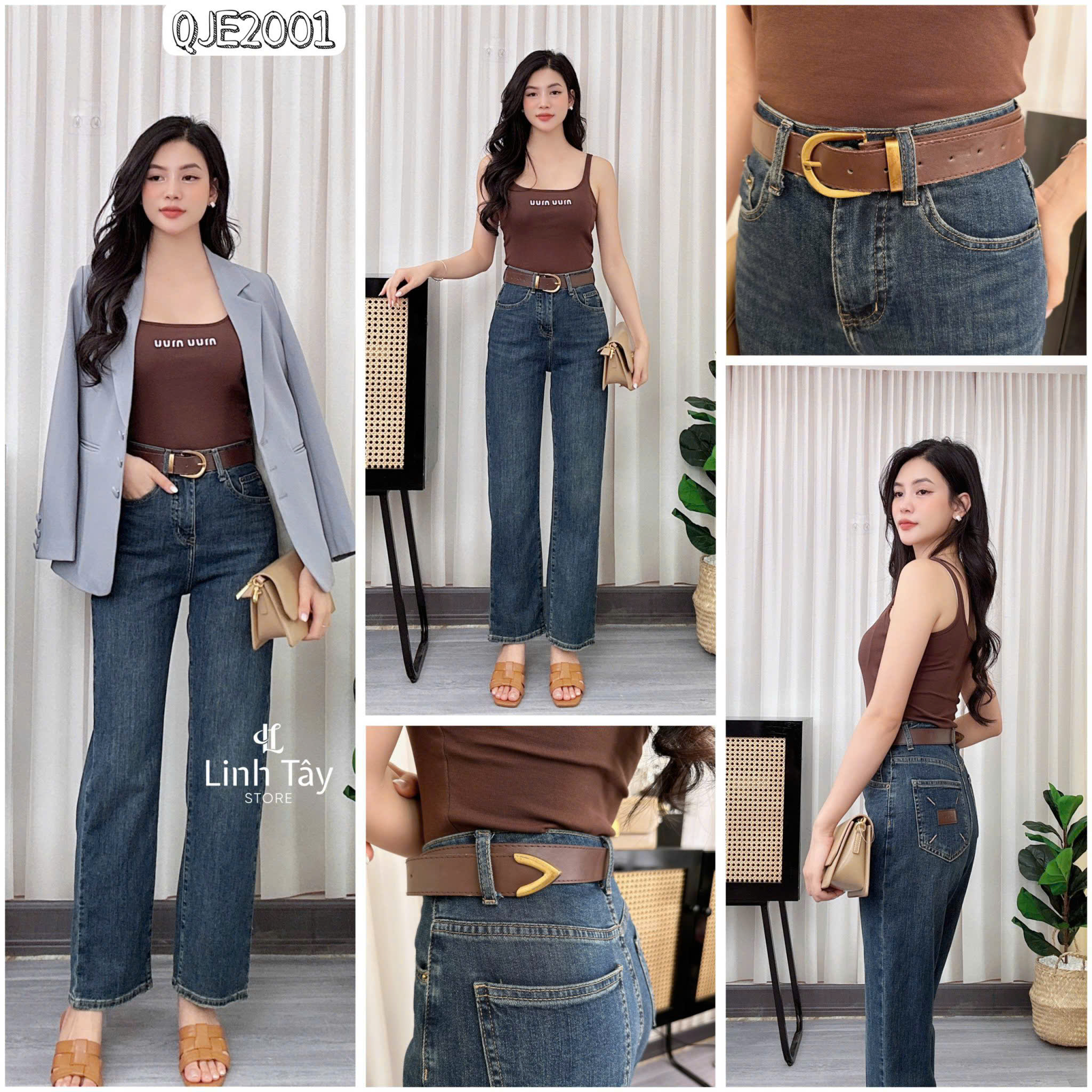 Quần Jean Suông Tặng Kèm Đai_thumbnail_2