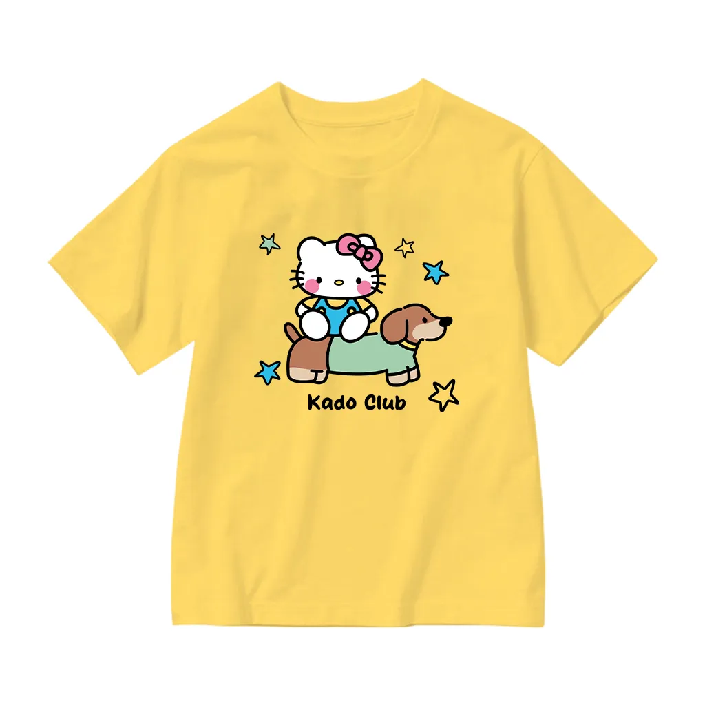 Áo thun kid Kado vải cotton cao cấp thoáng mát tay ngắn cổ tròn Kitty và cún in artwork 2882_thumbnail_14
