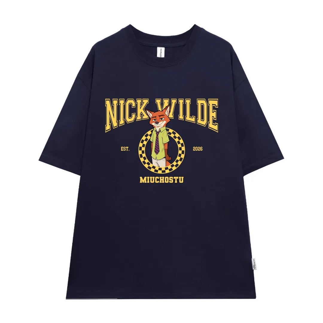 Áo thun cặp đôi form oversize Miucho vải cotton co giãn 2 chiều thoáng mát Nick Wilde in mix 2825_thumbnail_13