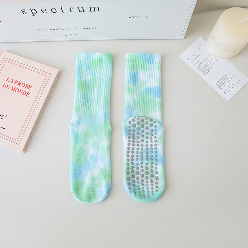 Vớ Yoga Nữ Cổ Cao, Tất Thể Thao Nữ Cotton Màu Loang Chống Trượt Thoáng Mát Co Dãn, Vớ Nữ Cổ Cao Yoga Cao Cấp_thumbnail_11