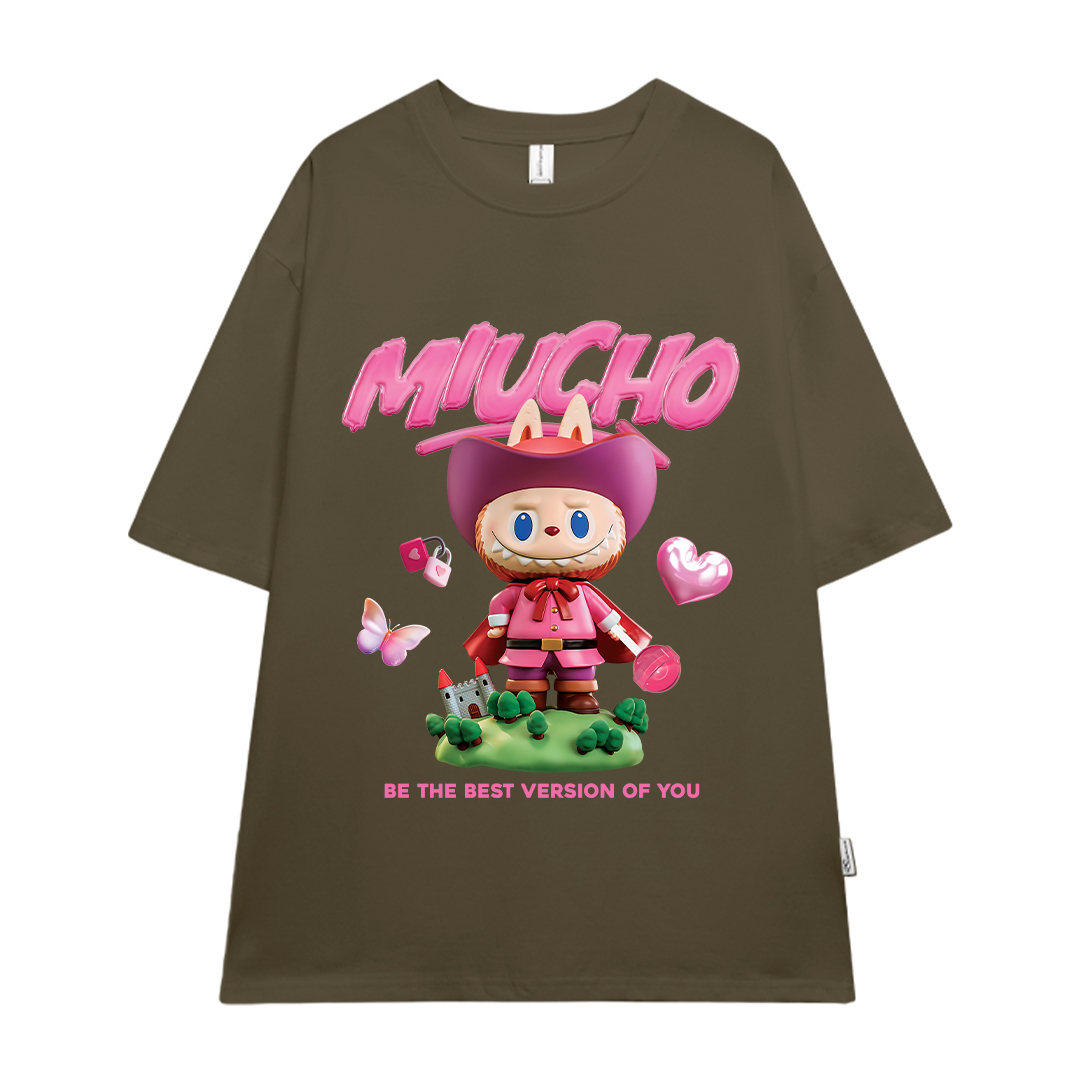 Áo thun labubu dễ thương form rộng nhiều màu ATD1453 Miucho vải cotton cổ tròn in mix_thumbnail_7