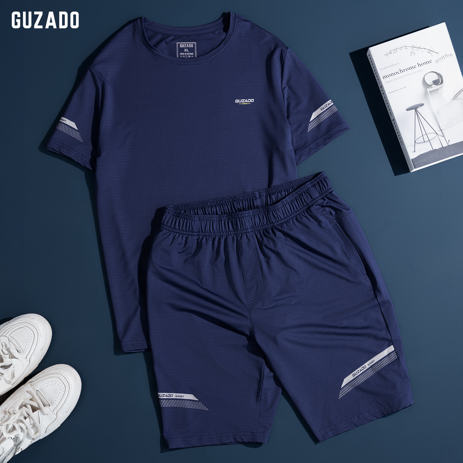Bộ Thể Thao Nam GUZADO Mẫu Cộc Tay Mặc Thể Thao GBH01