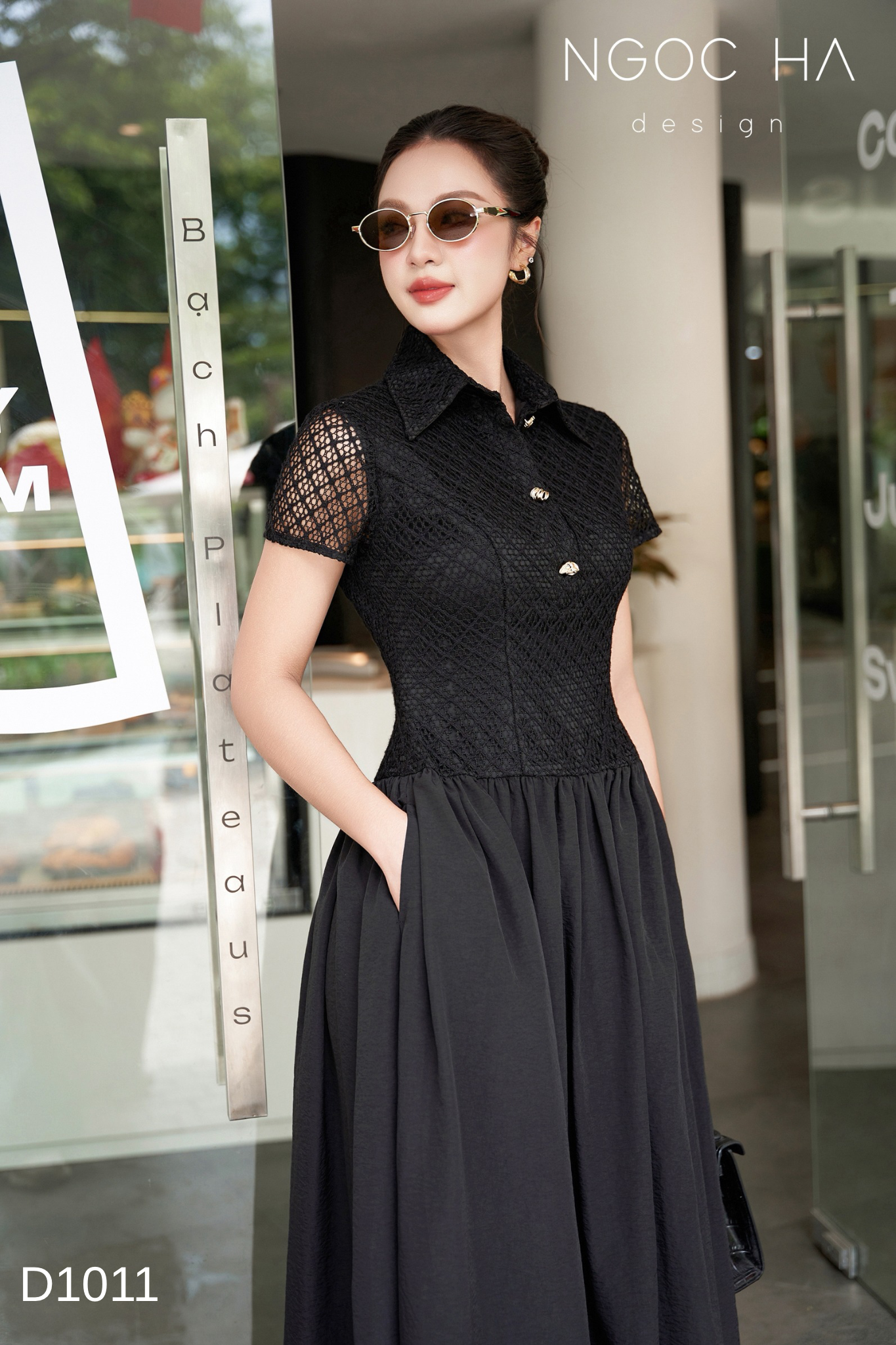 Hanna Dress_ Đầm Ren Mix Vải Thô Màu Đen D1011_thumbnail_2