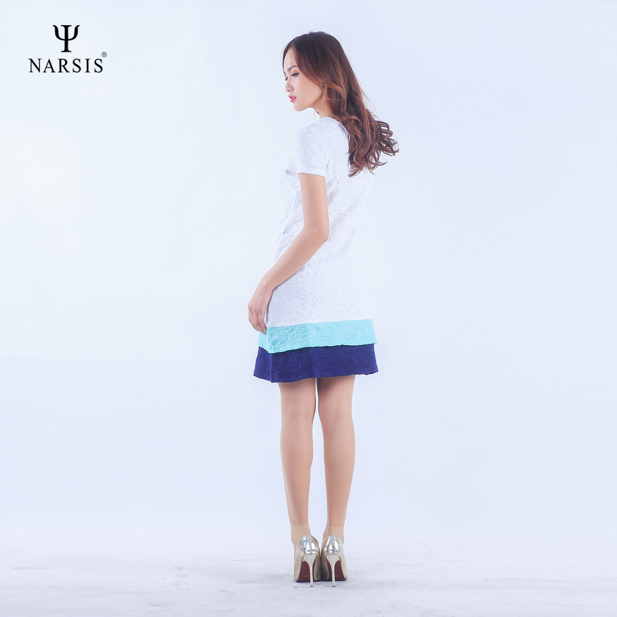 VÁY KIỂU NỮ B7025 NARSIS CHẤT LIỆU THOÁNG MÁT, DỄ CHỊU, THOẢI MÁI CẢ NGÀY, DỄ VẬN ĐỘNG_thumbnail_2