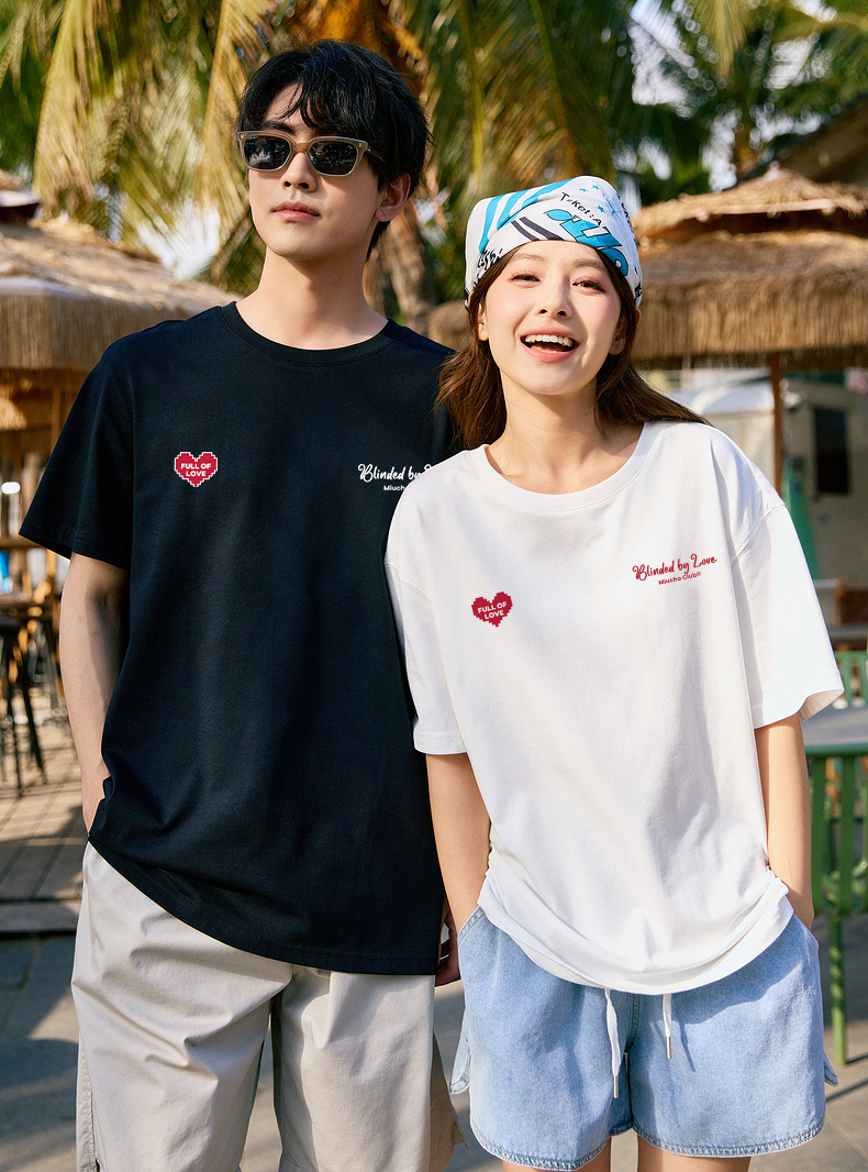 Áo thun cặp nam nữ đôi form rộng vải cotton co giãn thoáng mát ATD1669 Miucho in mix_thumbnail_5