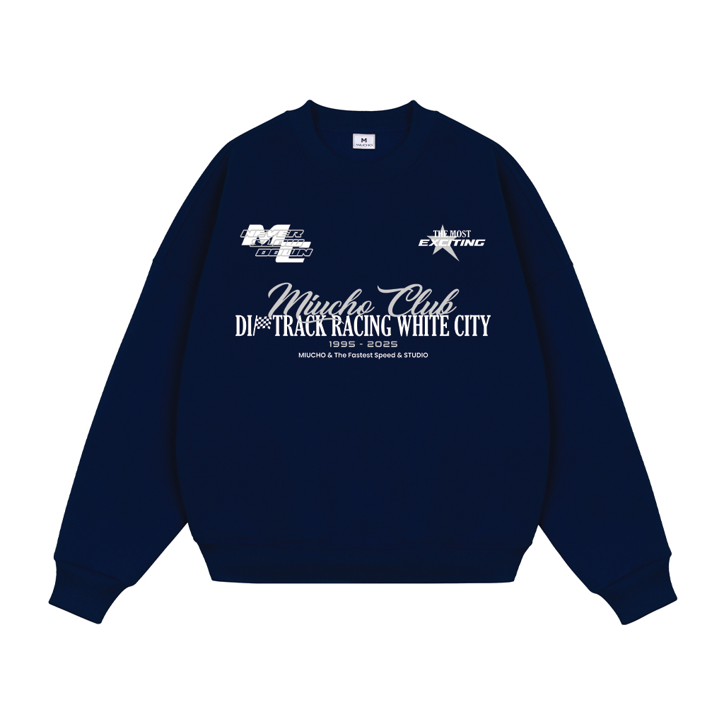Áo sweater nam form boxy 1929 Miucho cổ tròn vải nỉ bông 350 GSM dày dặn in typography_thumbnail_6