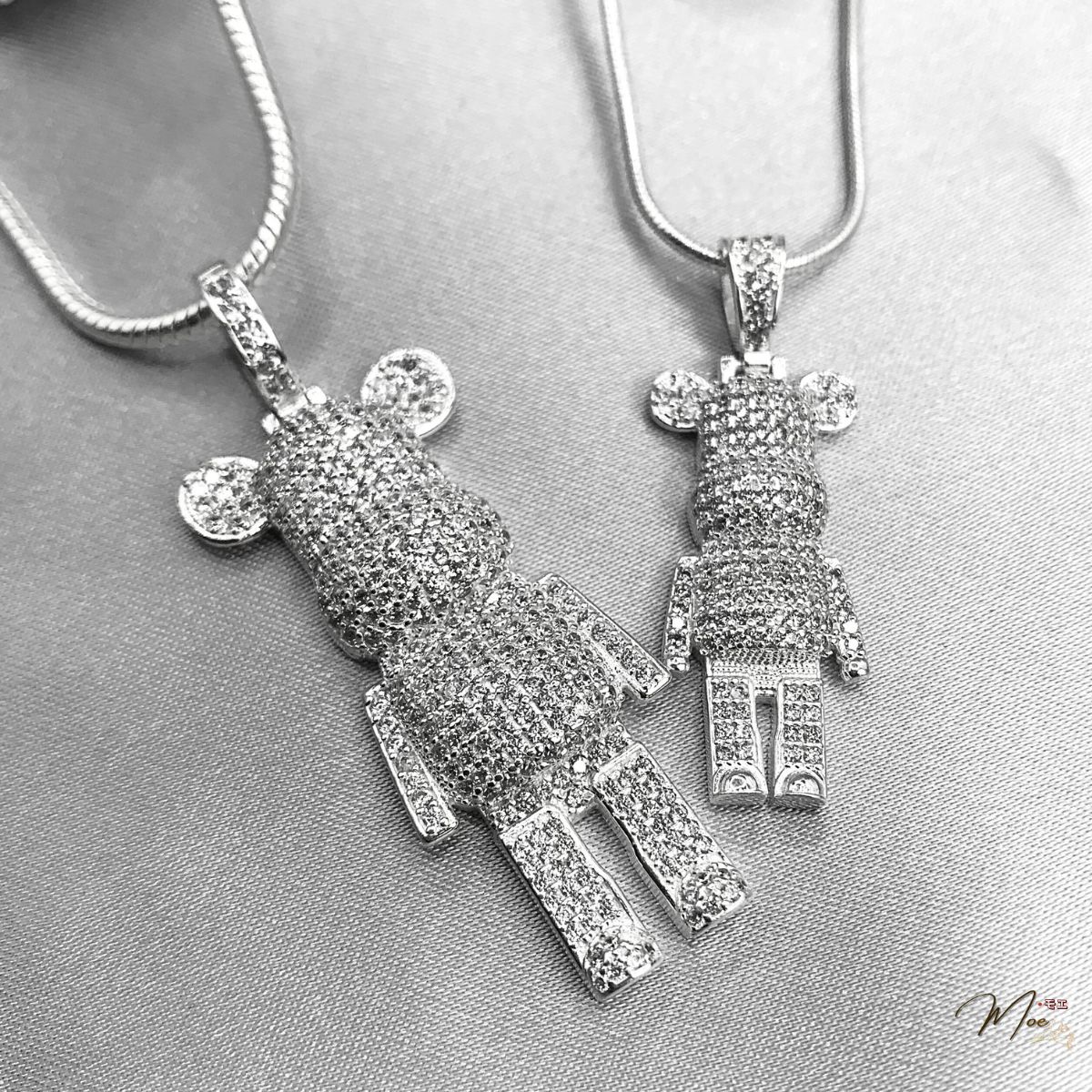 DN41 - Dây chuyền gấu nạm đá unisex (2 loại nam-nữ)