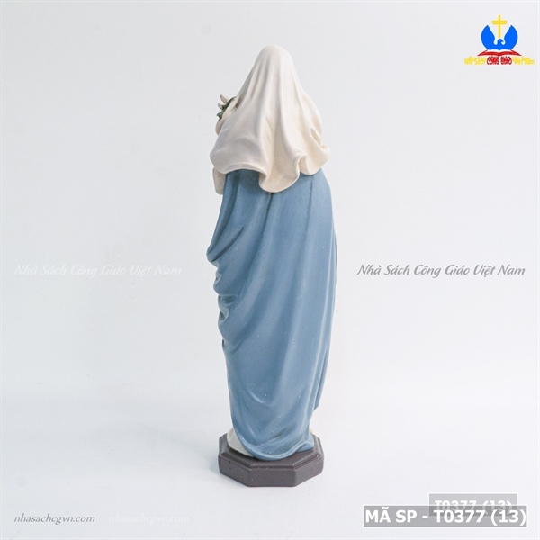 Tượng Đức Mẹ hoa huệ áo trắng 25cm_thumbnail_1