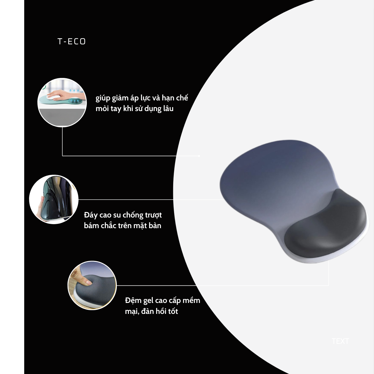 Tấm lót chuột máy tính công thái học đơn giản, Chống trượt và thoải mái thoải mái_thumbnail_4