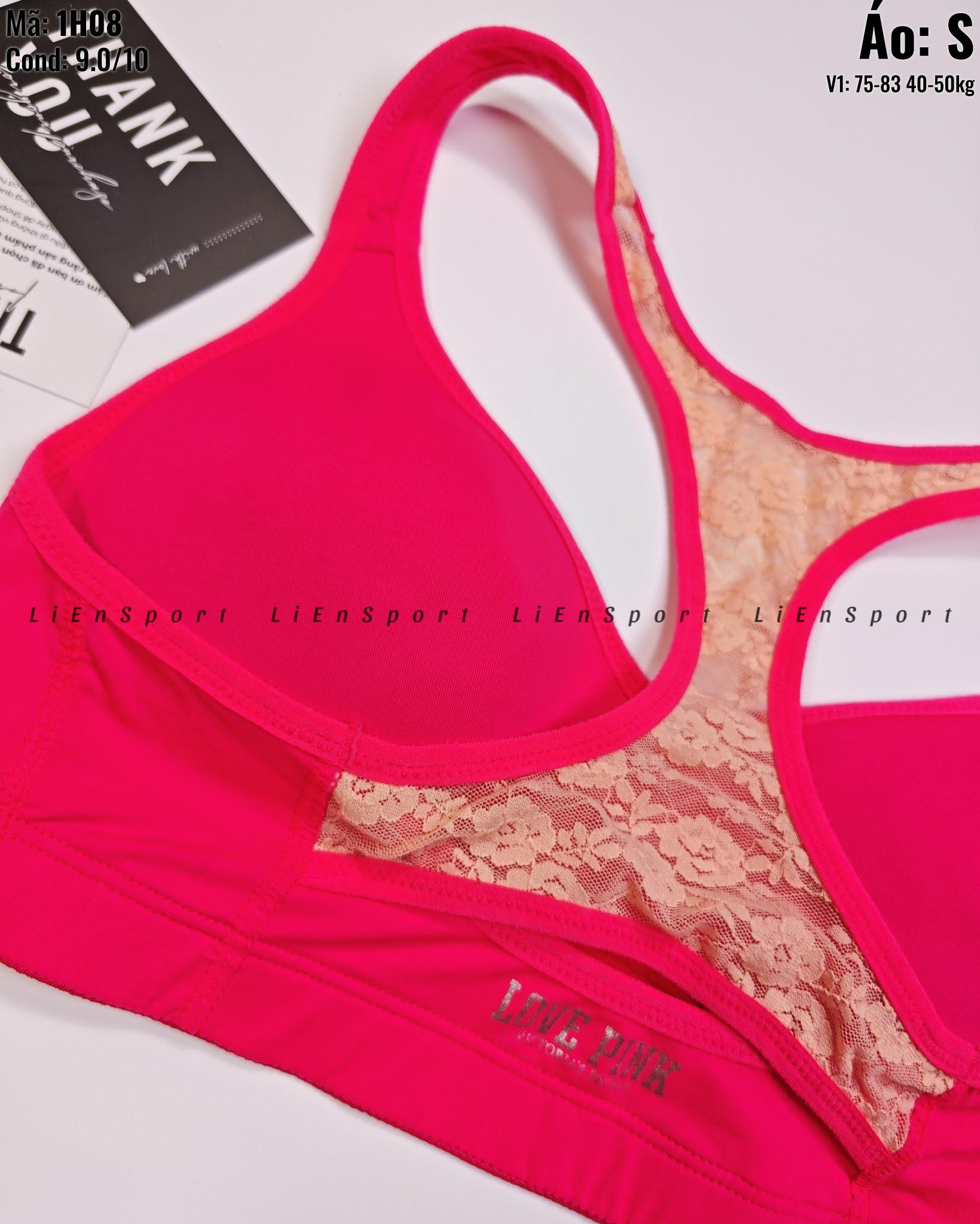 Victoria's Secret VSX Áo bra thể thao Nữ Size S Hồng đậm Auth 2nd Lưng chữ X ren lưới be Cup đúc mỏng không gọng Co giãn tốt Thấm hút mồ hôi Phù hợp yoga gym chạy bộ Mã:1H08_thumbnail_5