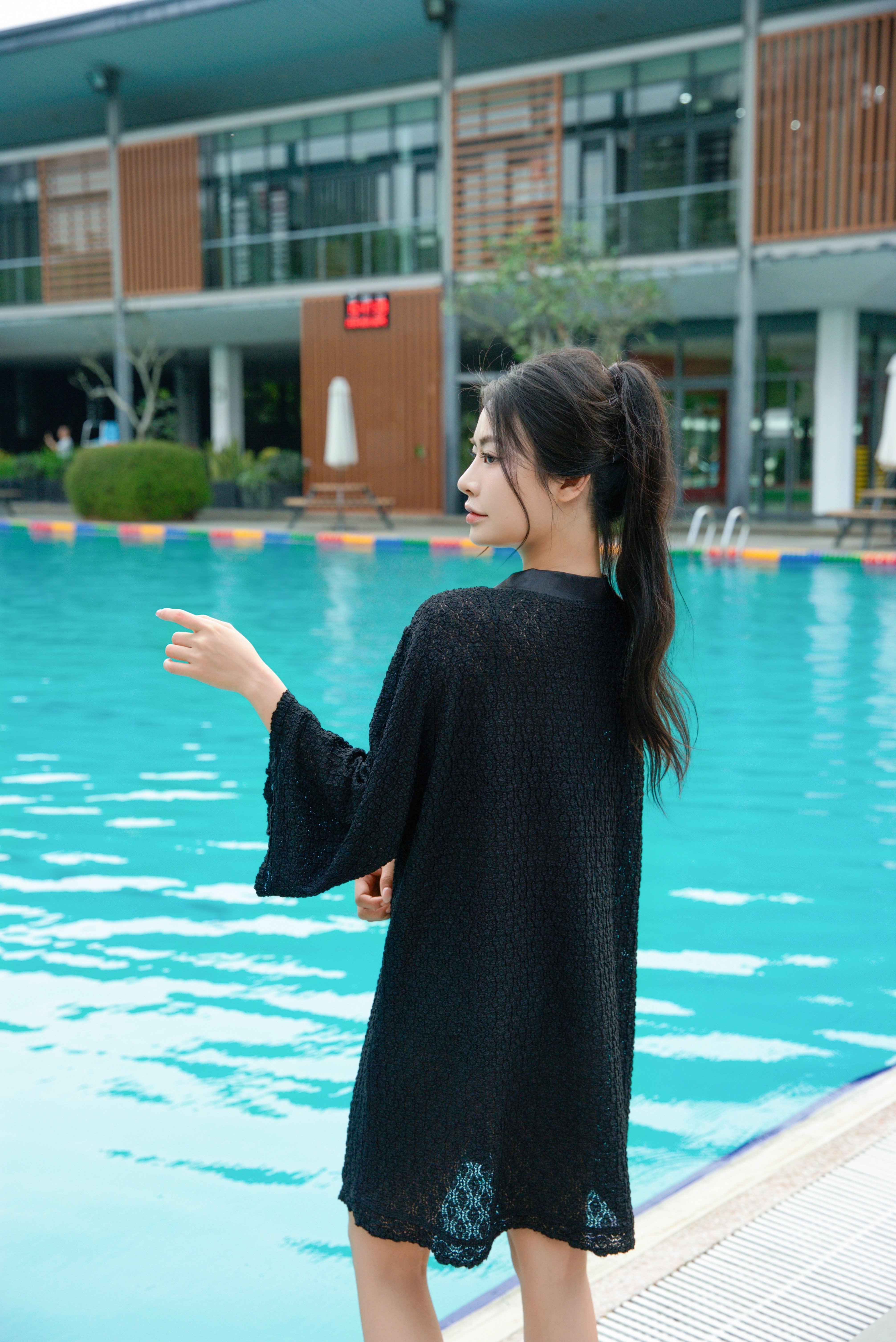 Áo Choàng Lưới Đi Biển Narsis, Dài Tay, Xuyên Thấu, Mặc Ngoài Bikini, Dáng Rộng, Phong Cách Gợi Cảm A25015_thumbnail_6