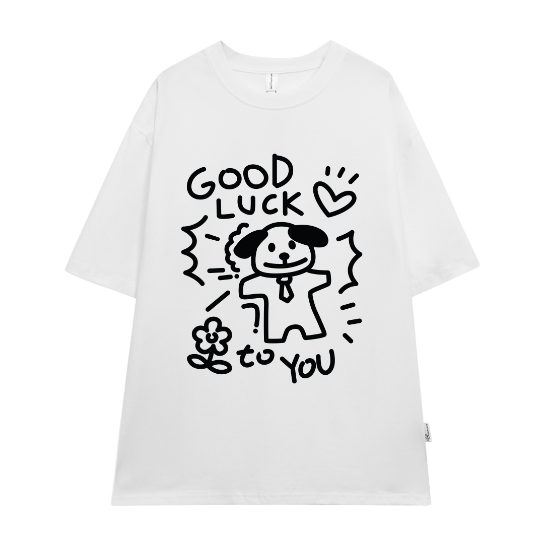 Áo thun cặp đôi couple chú cún đáng yêu from rộng ATD1365 Miucho vải cotton cổ tròn in artwork_thumbnail_11