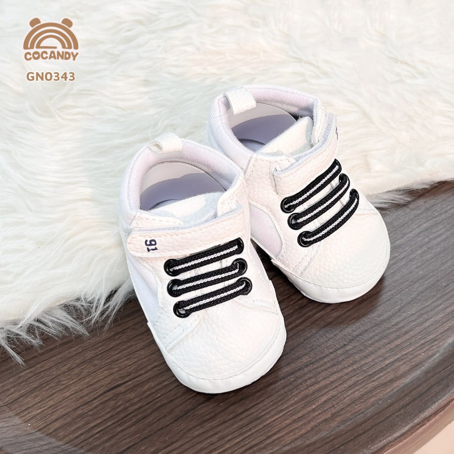 Giày nhập tập đi TRẮNG dây kẻ