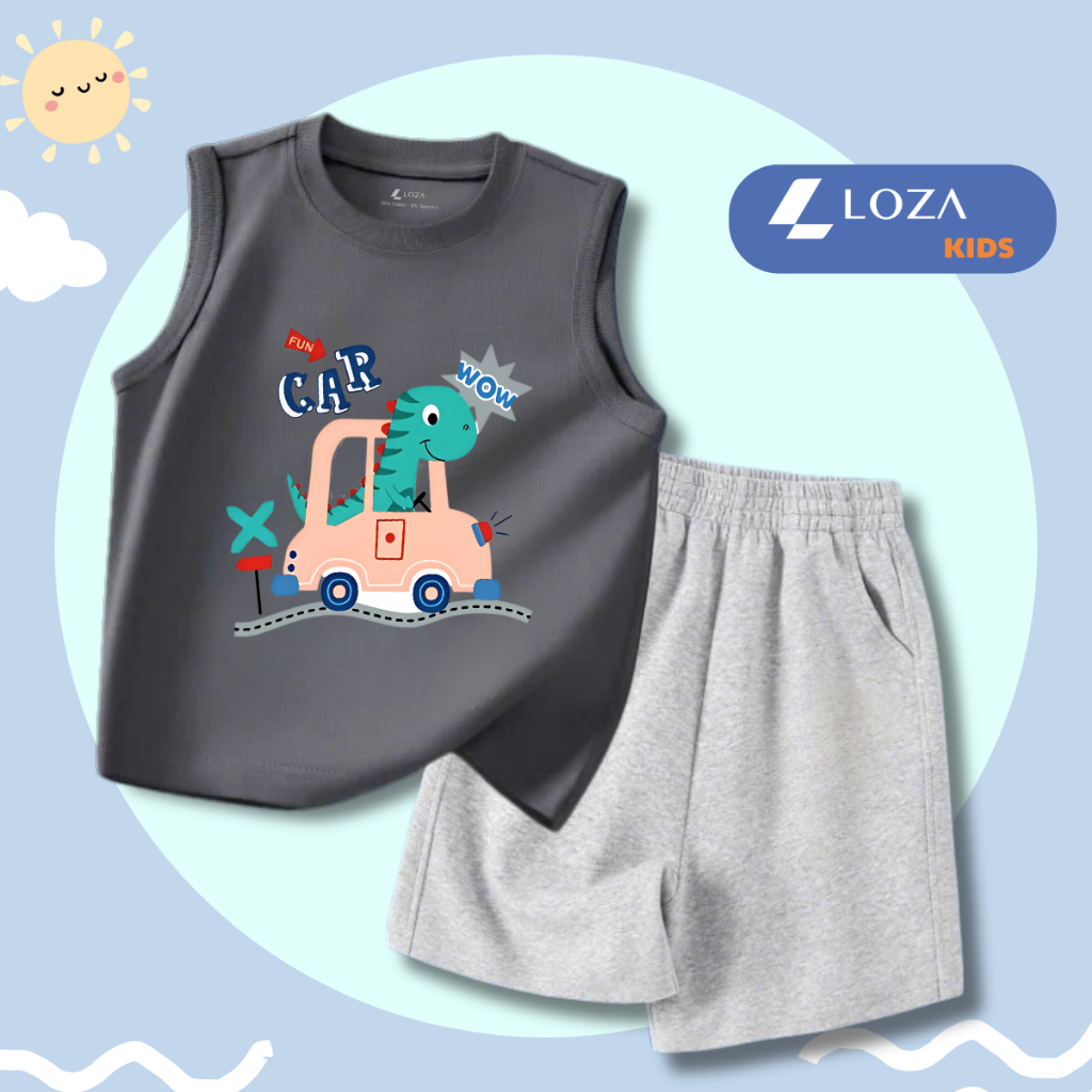 Bộ ba lỗ bé trai in hình ô tô khủng long - Loza Kids BL239_thumbnail_4