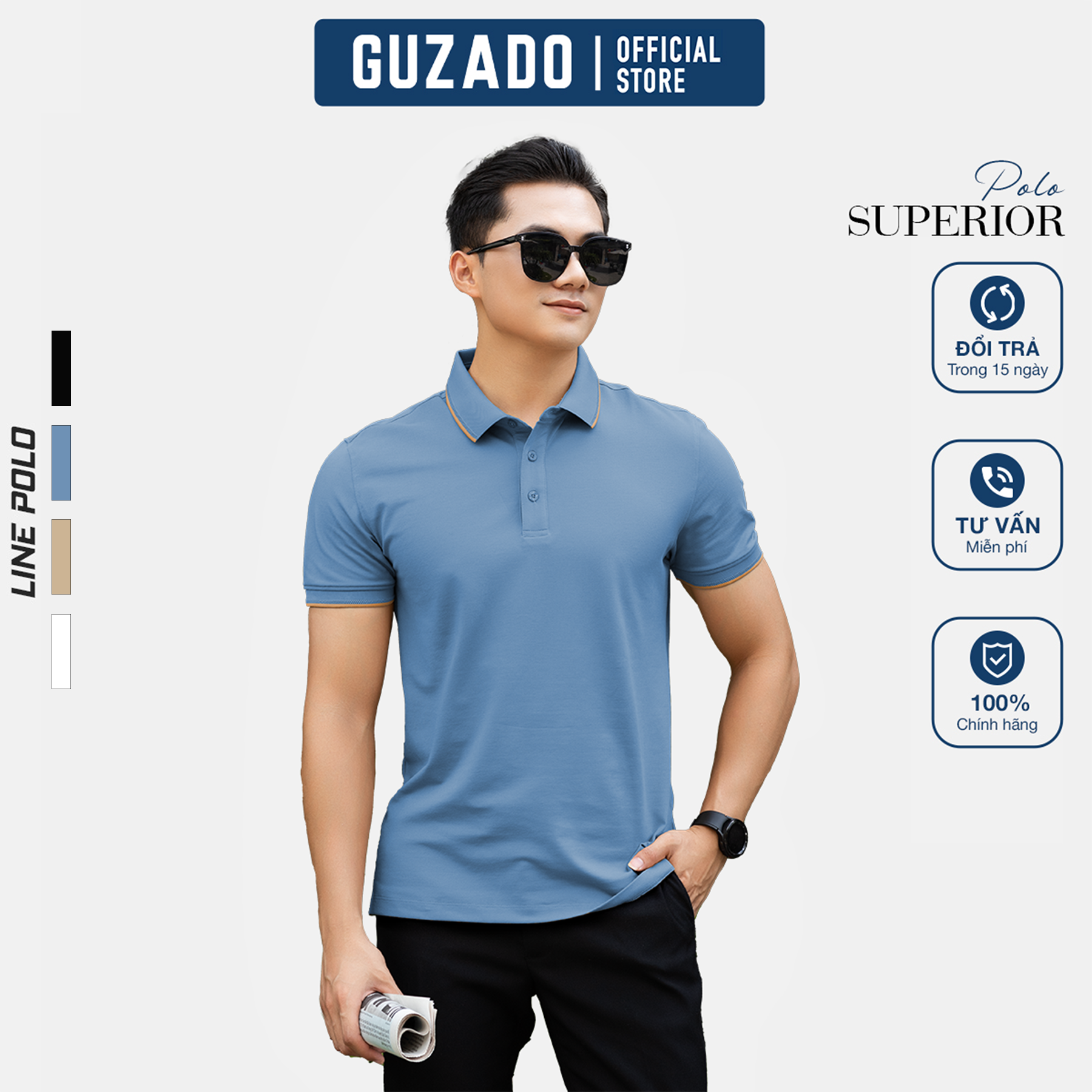 Áo Polo Nam GUZADO Coolmax Premium, Sang Trọng Lịch Lãm MPS207_thumbnail_2