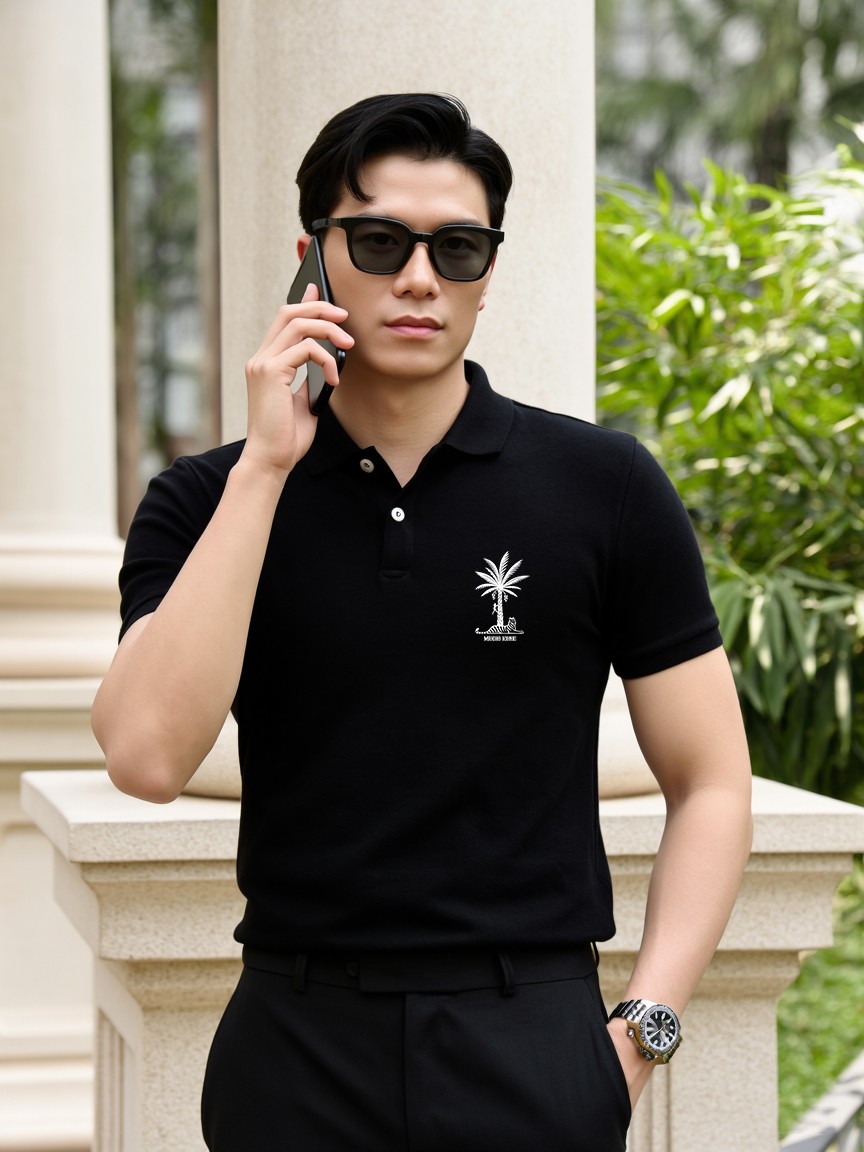Áo polo cá sấu trẻ trung nam tính PLCSD2394 Miucho Iconic vải polyester thoáng mát cổ trụ in artwork_thumbnail_4