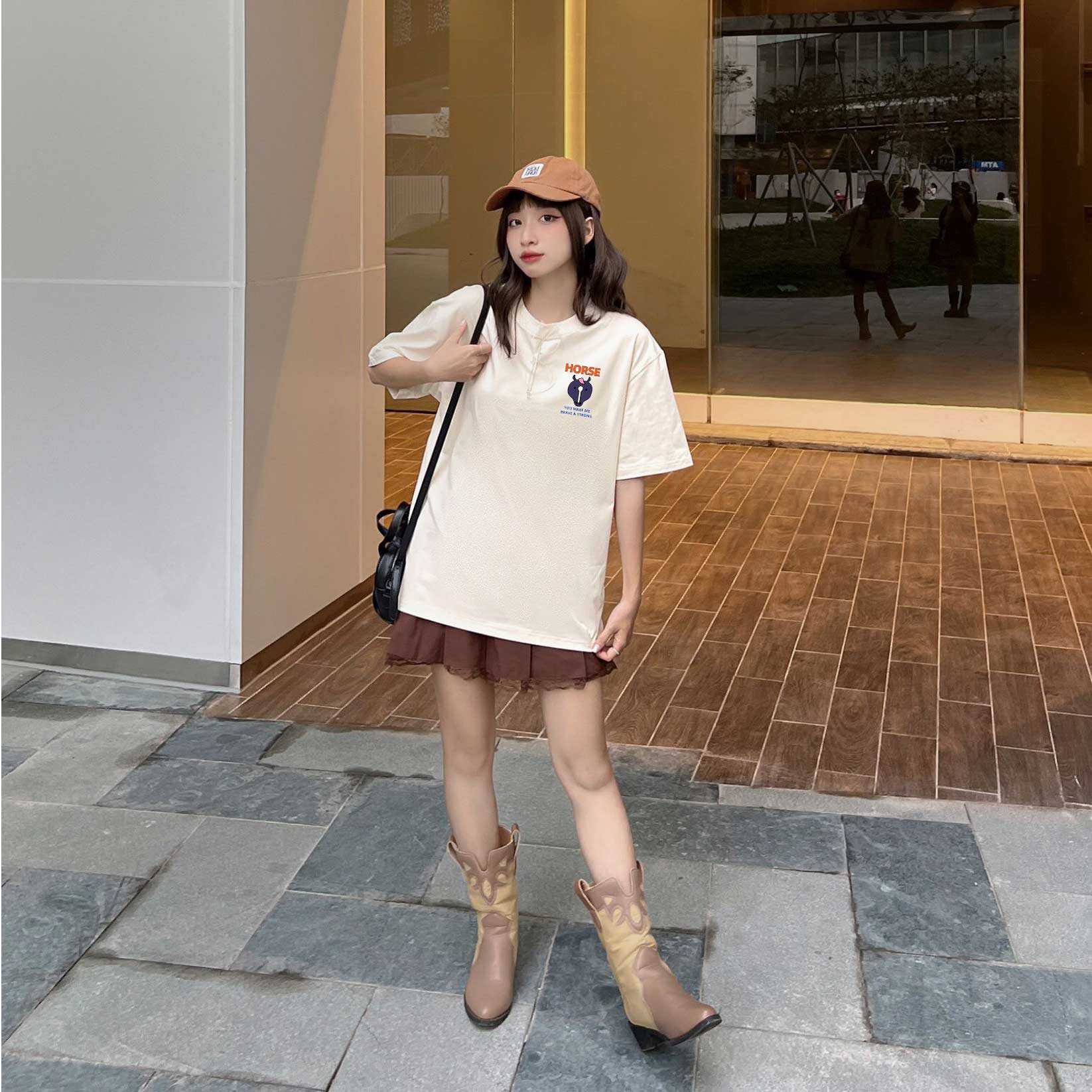 Áo thun nữ form rộng 12 con giáp tuổi Ngọ ( tuổi ngựa)ATD426 Miucho cotton cổ tròn in graphic_thumbnail_3