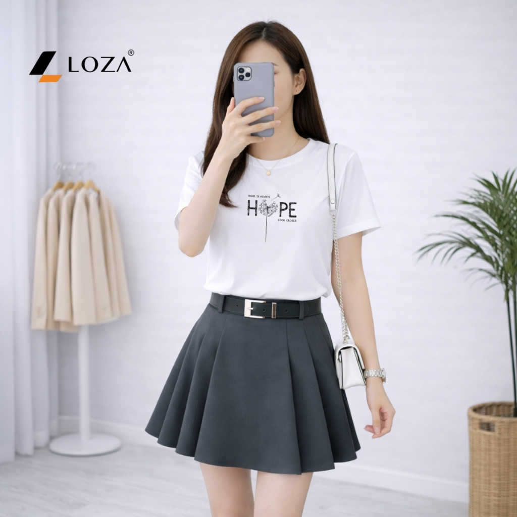 [Form vừa] Áo phông nữ dáng vừa màu trắng nhiều hình xinh - Loza G0452_thumbnail_3
