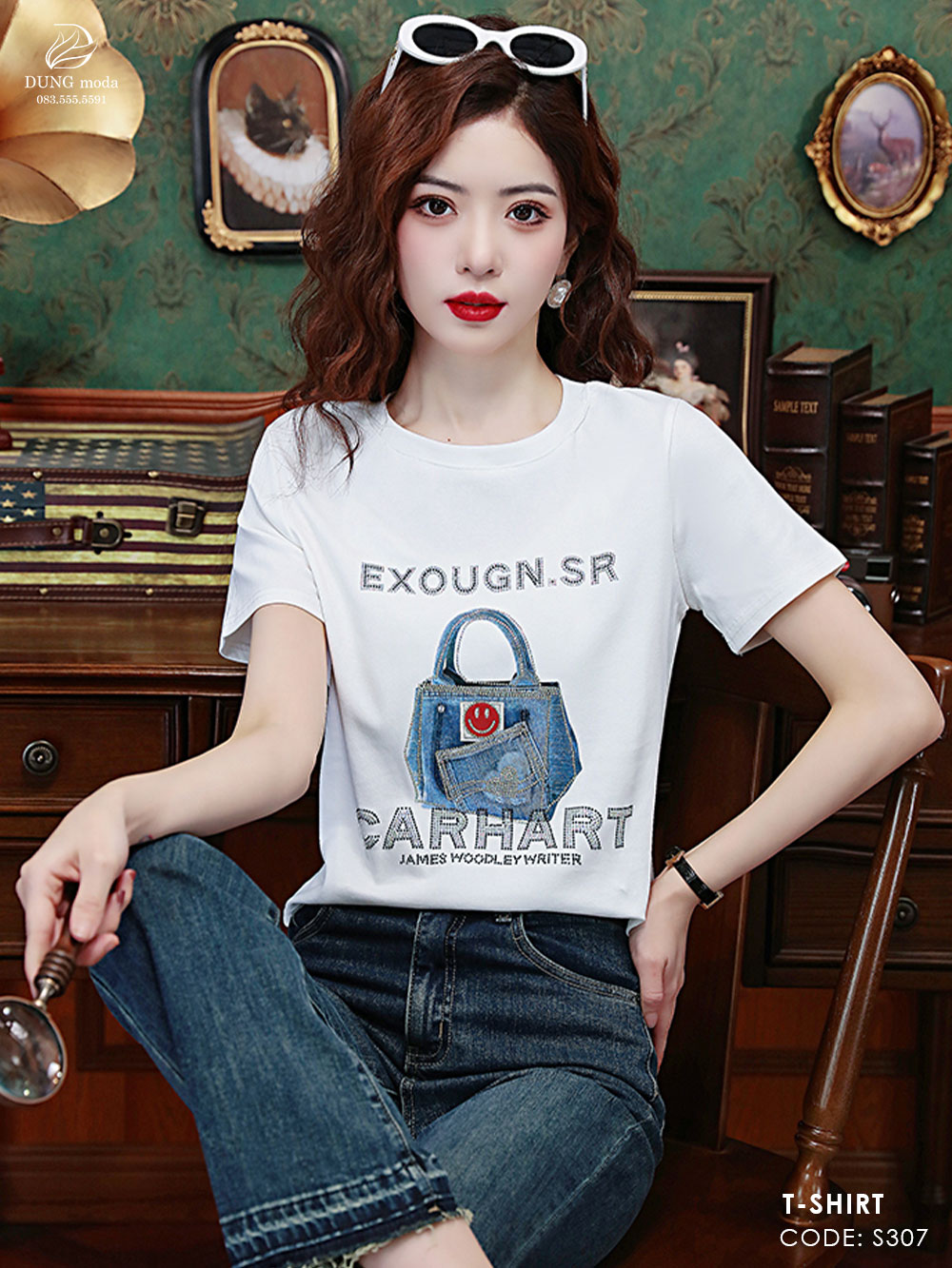 Áo Thun Quảng Châu S307 Trắng 9076