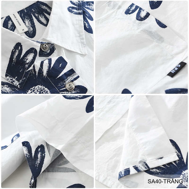 SA40 - Áo sơ mi nam tay ngắn họa tiết hoa cúc, phong cách Hàn Quốc, chất cotton thoáng mát_thumbnail_8