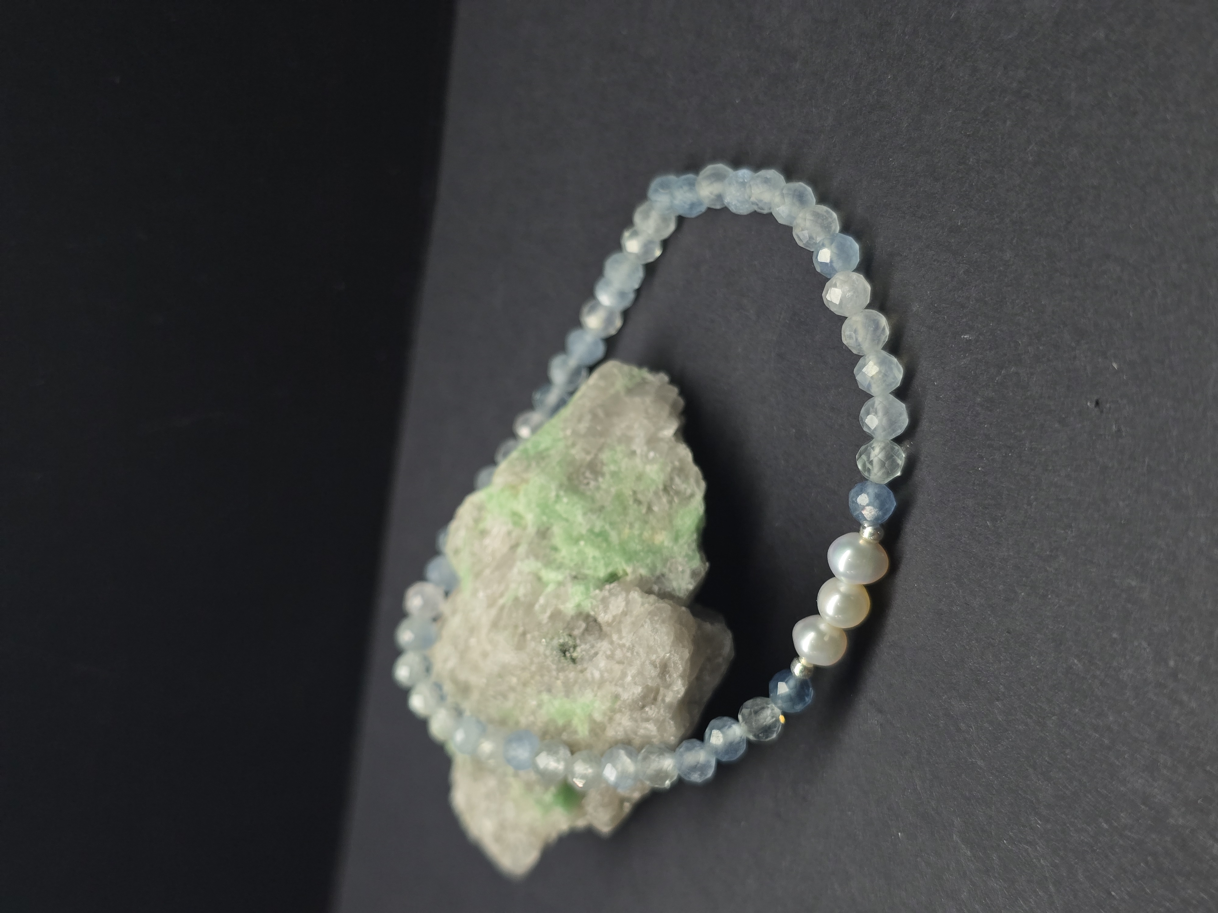 Vòng Tay Đá Aquamarine Dạng Facet Đa Giác Mix Ngọc Trai Và Bi Bạc S925_thumbnail_2