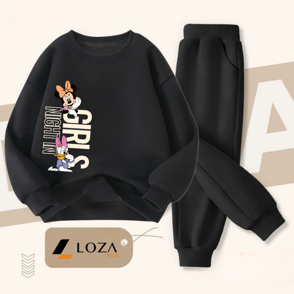 Bộ nỉ bé gái in hình Mickey - Loza BI535