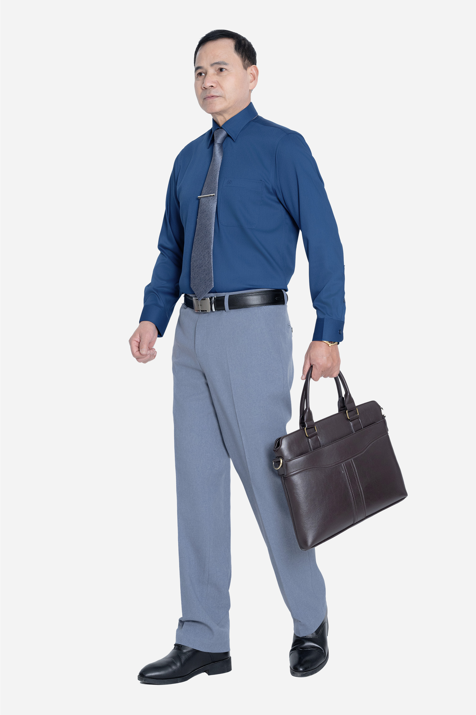 Sơ Mi Trơn Dài Tay Nam Trung Niên ANCHI Chất Liệu Sợi Sồi Cao Cấp Màu Trắng_thumbnail_11