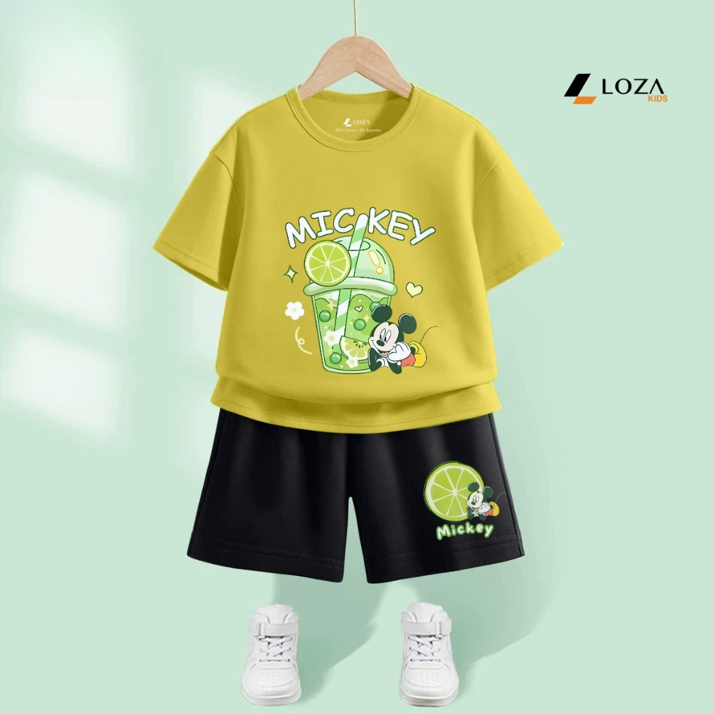 Bộ đồ bé trai in hình 'Mickey cốc trành chanh'-  Loza Kids SB379_thumbnail_0