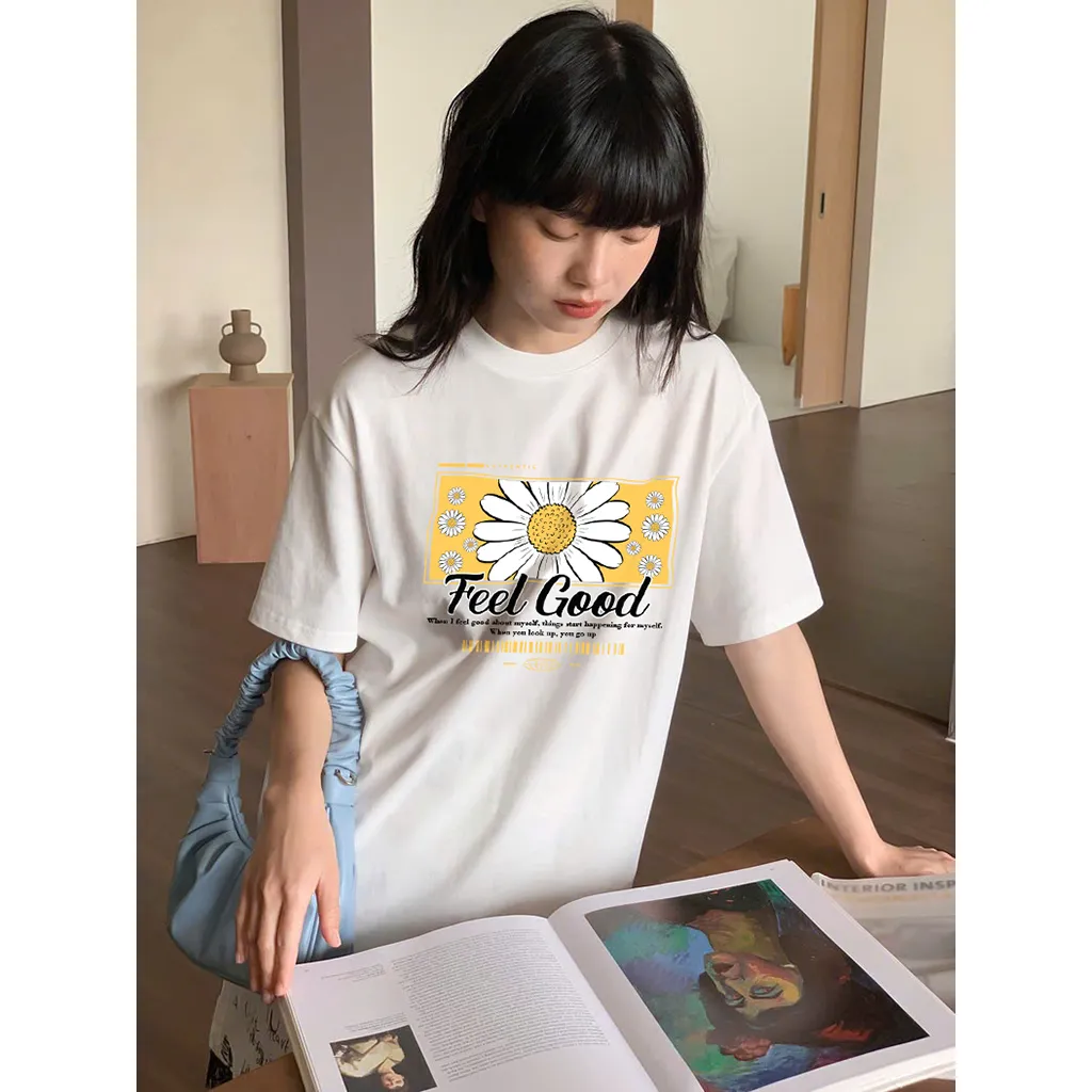 Áo thun nữ form vừa Feel Good 2536 Miucho Chic tay ngắn cổ tròn vải cotton cao cấp thoáng mát in mix_thumbnail_2