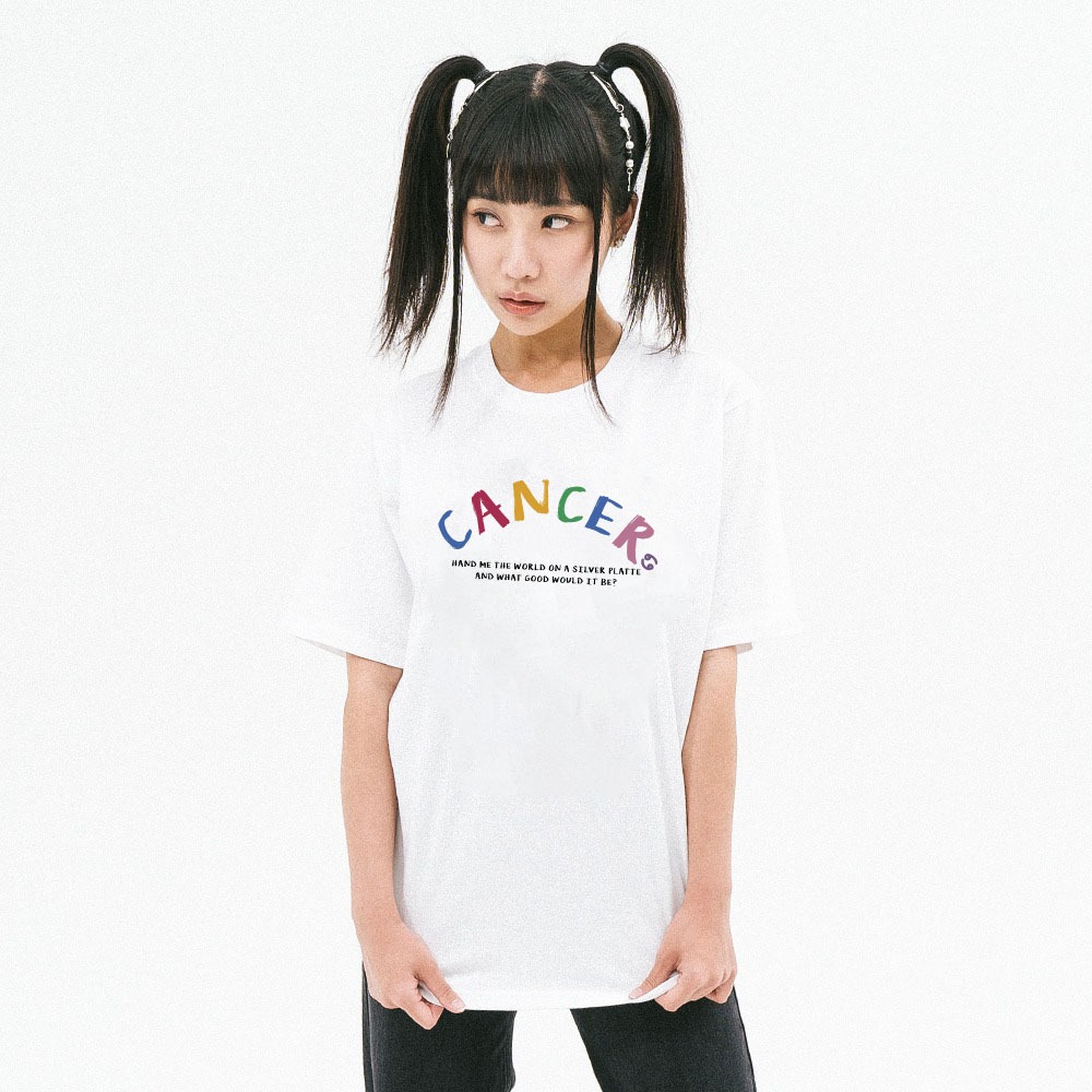 Áo thun nữ form rộng ATD375 cung hoàng đạo Cự Giải CANCER Miucho cotton cổ tròn in typography_thumbnail_2