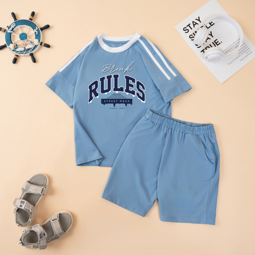 Set bộ bé trai, bé gái phối viền hình RULES - Loza Kids BF614_thumbnail_1