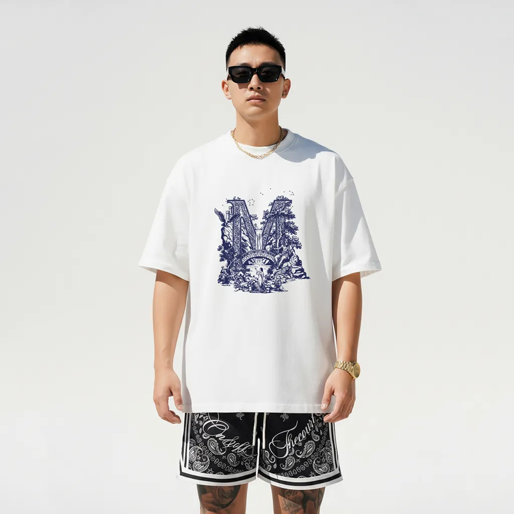 Áo thun nam form rộng Miucho Iconic vải cotton co giãn 2 chiều thoáng mát dễ phối đồ in chữ cái M 2758_thumbnail_5