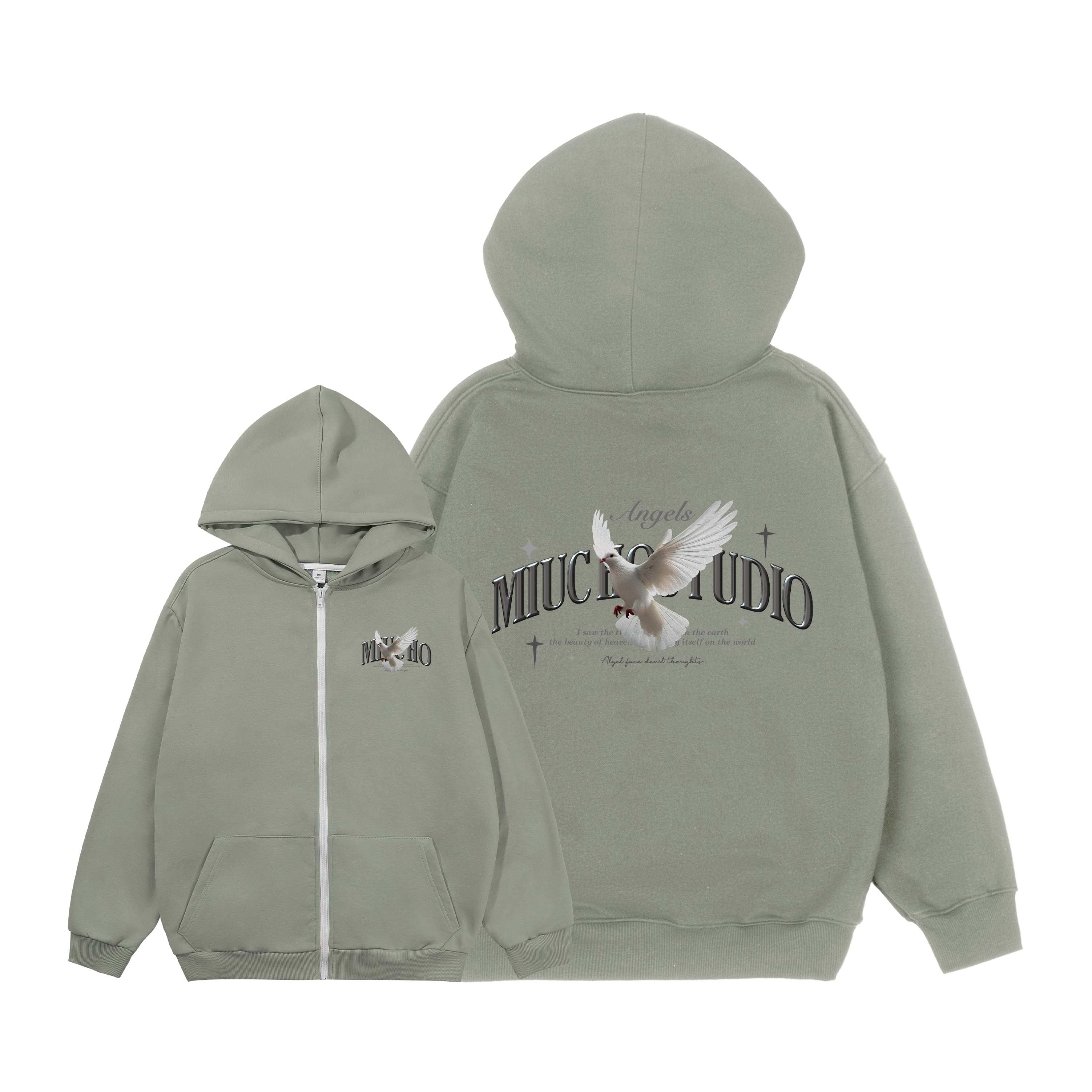 Áo hoodie zip nam local brand form rộng HZD1584 Miucho Club vải nỉ chân cua dày dặn mũ rộng in mix_thumbnail_7