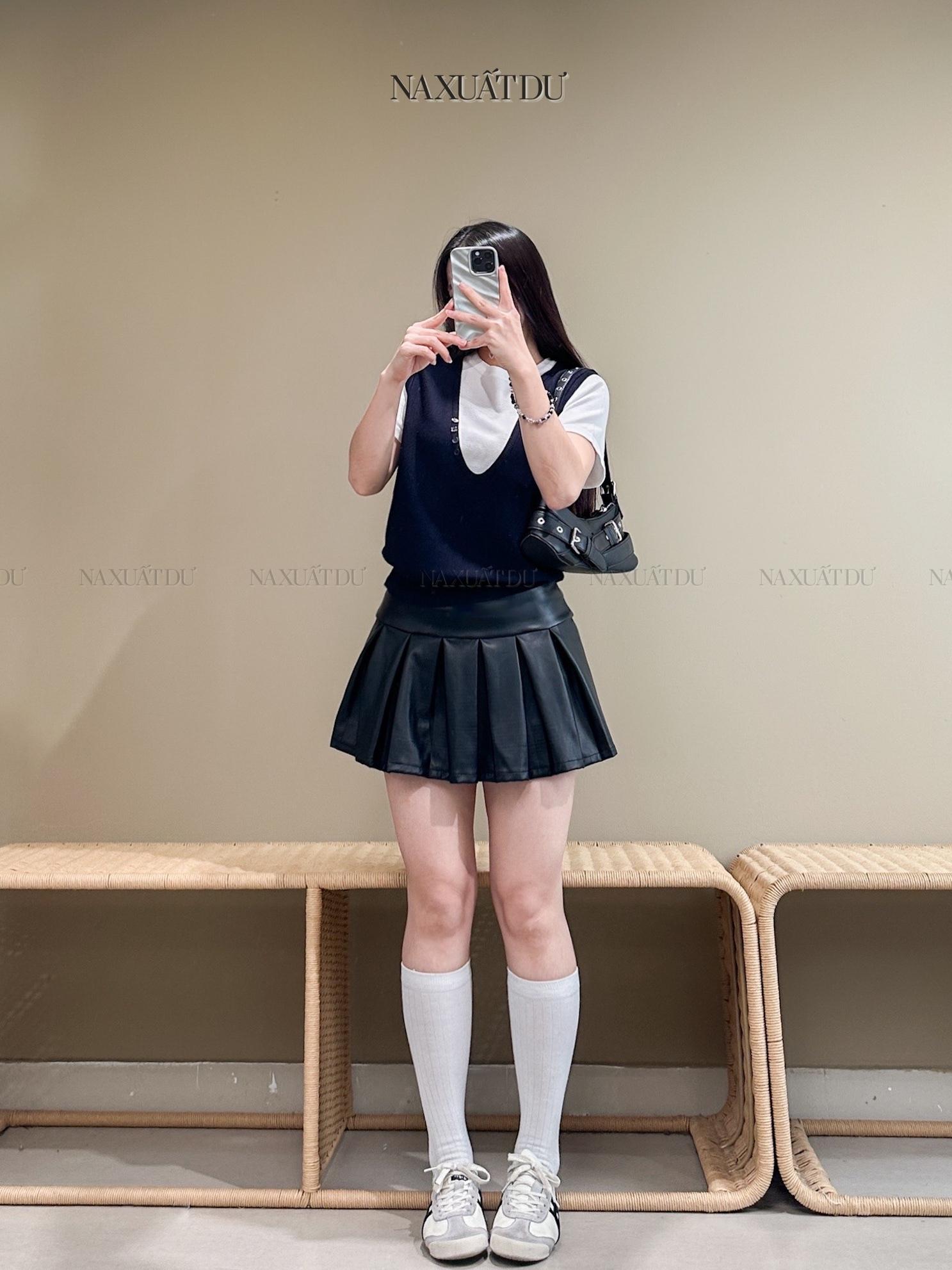 Chân váy da xoè - V86 (SALE)_thumbnail_4