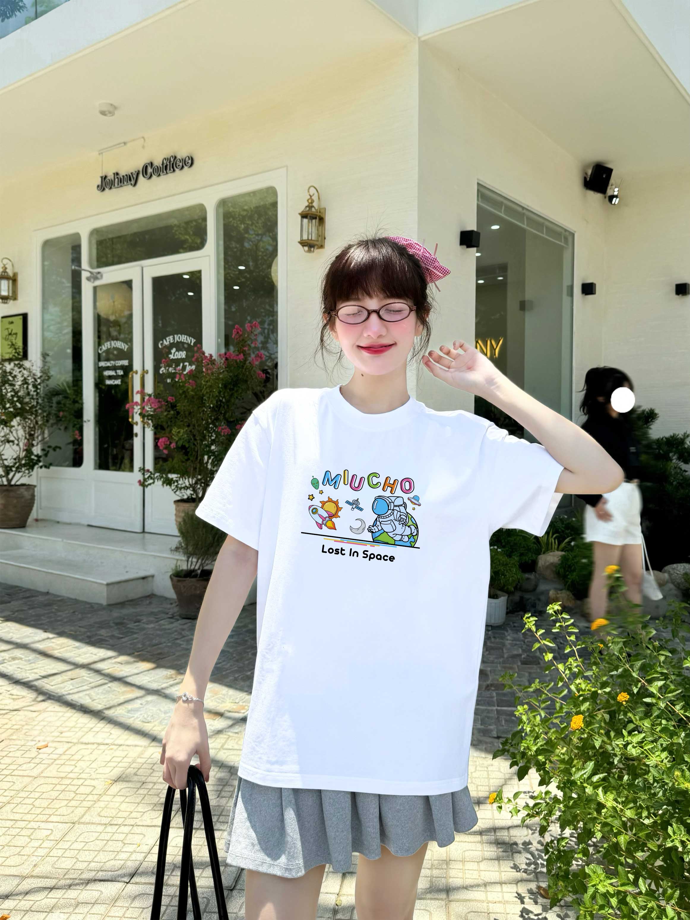 Áo thun nữ form rộng vải cotton 4 chiều thoáng mát ATD1680 Miucho in mix_thumbnail_3