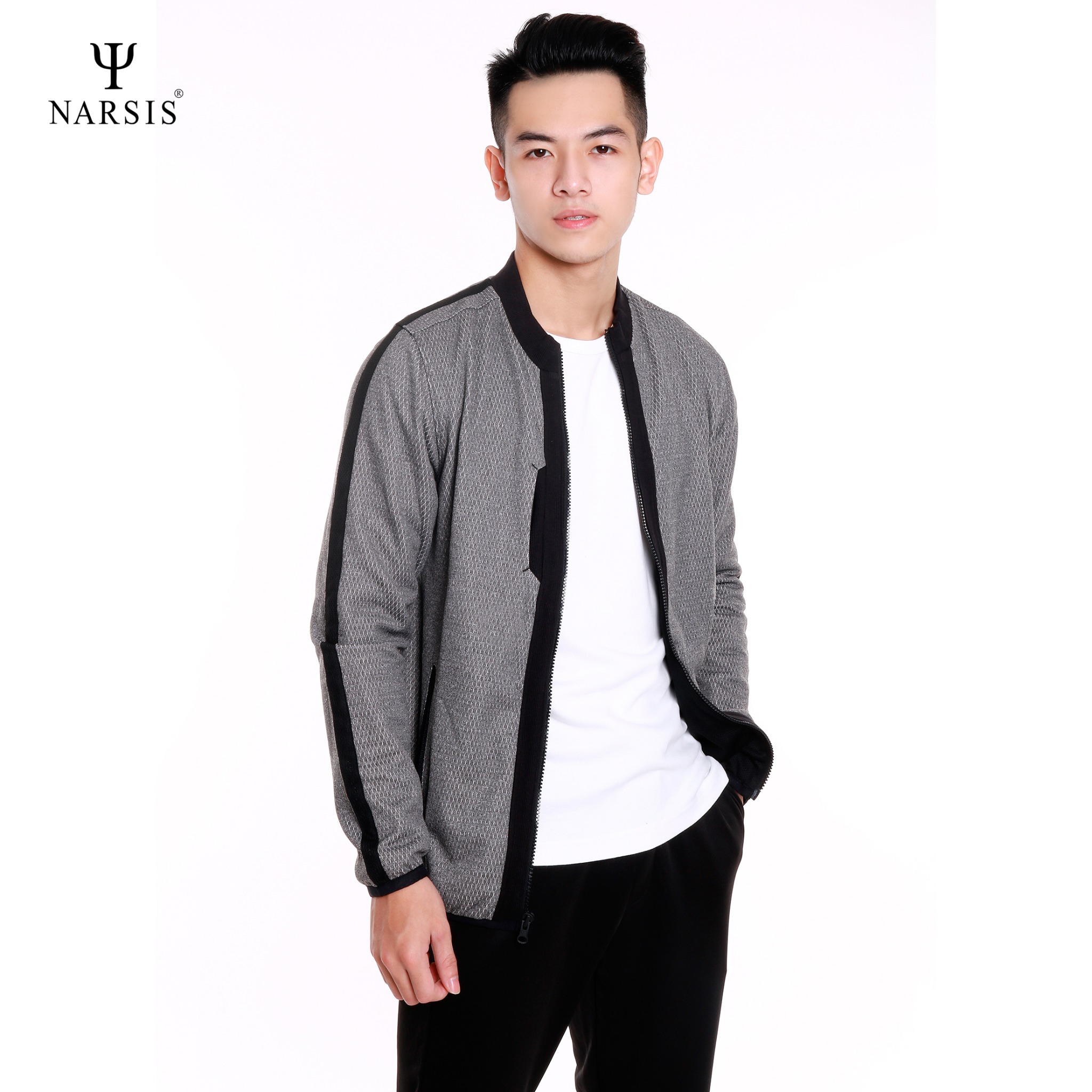 ÁO NAM BOMBER THỂ THAO D7096 NARSIS CHẤT LIỆU THOÁNG MÁT, DỄ CHỊU, THOẢI MÁI CẢ NGÀY, DỄ VẬN ĐỘNG