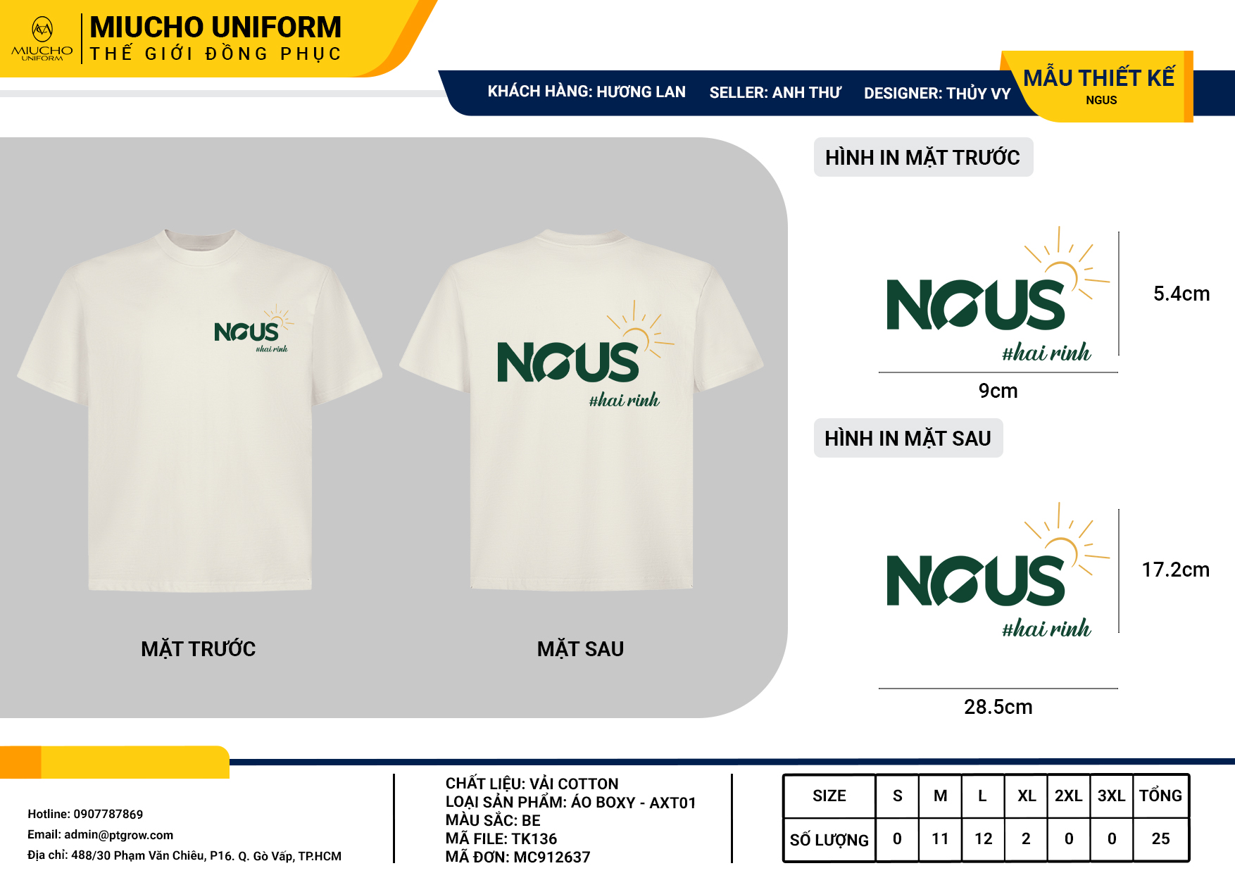 Áo thun thiết kế như yêu cầu TK136