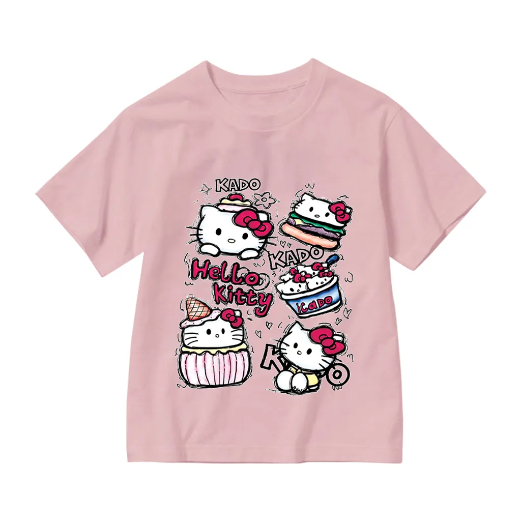 Áo thun cho bé gái Kado vải cotton thoáng mát dày dặn Hello Kitty cổ tròn in mix 2867_thumbnail_10