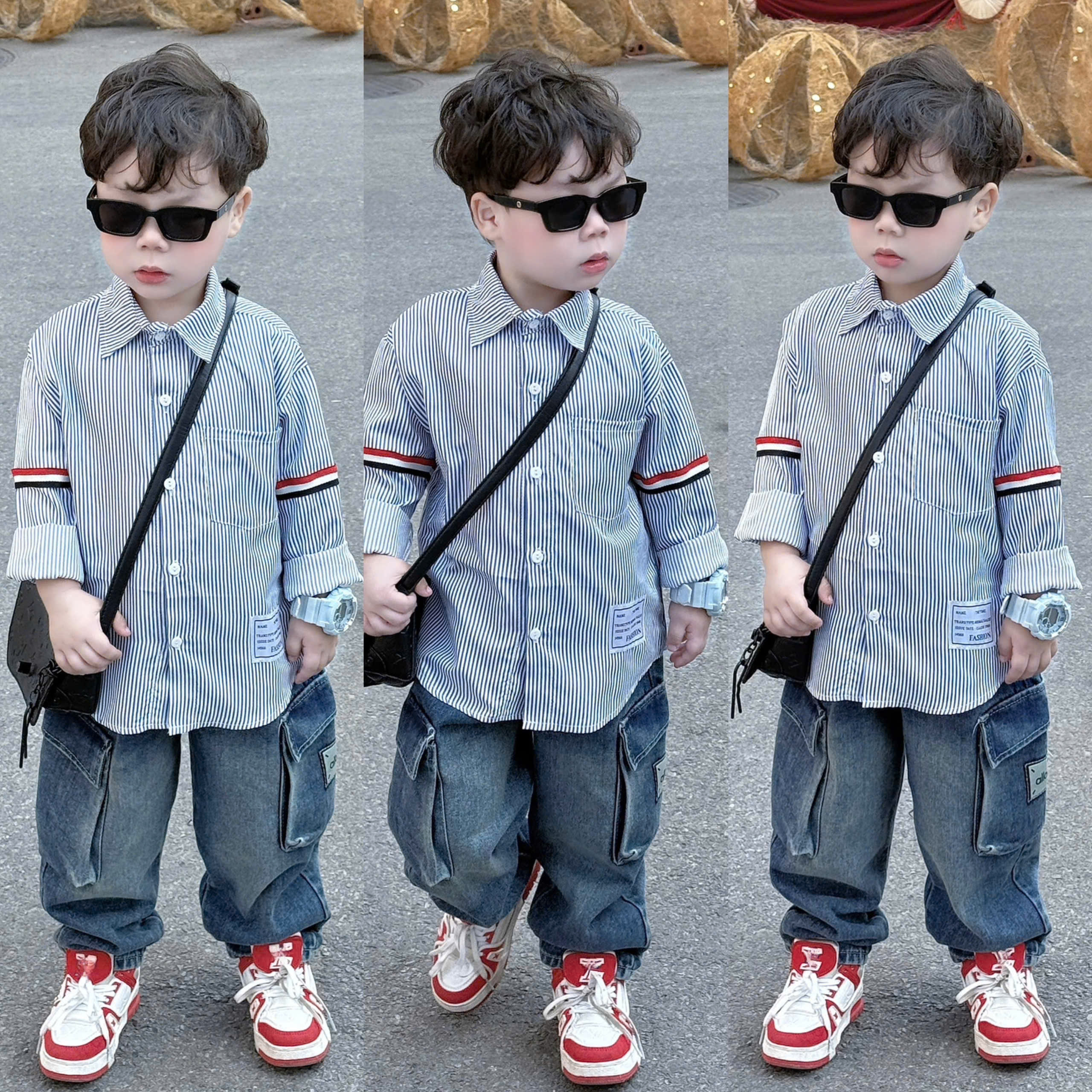 E39 BỘ SƠ MI 3 SỌC DÀI TAY- A108.322