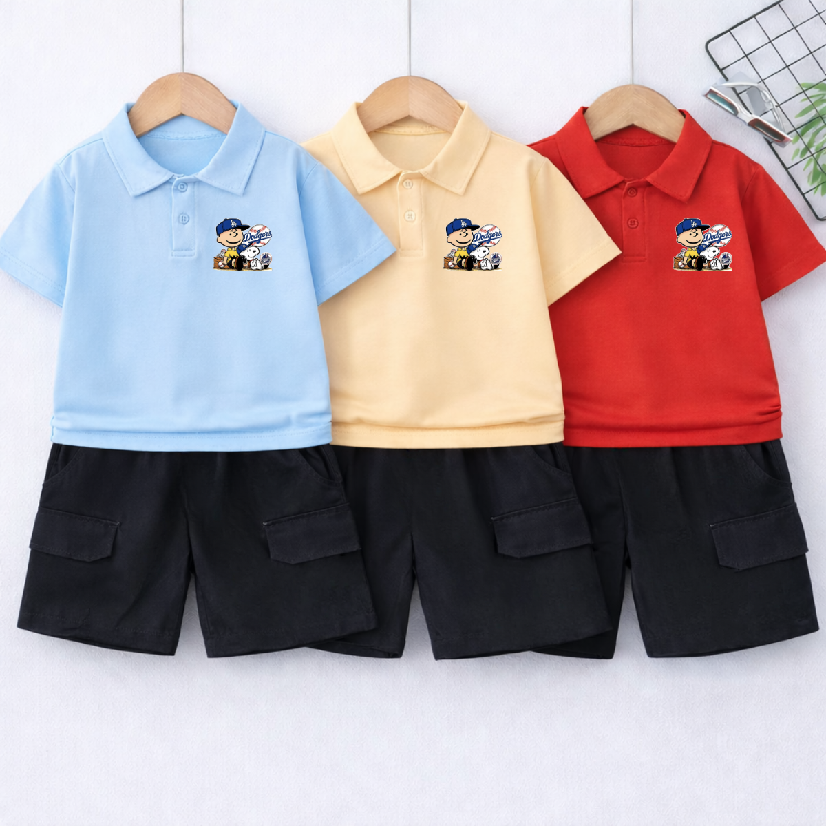 Set bộ Polo bé trai hình Snoopy Doggers - Loza Kids BU627 BU627