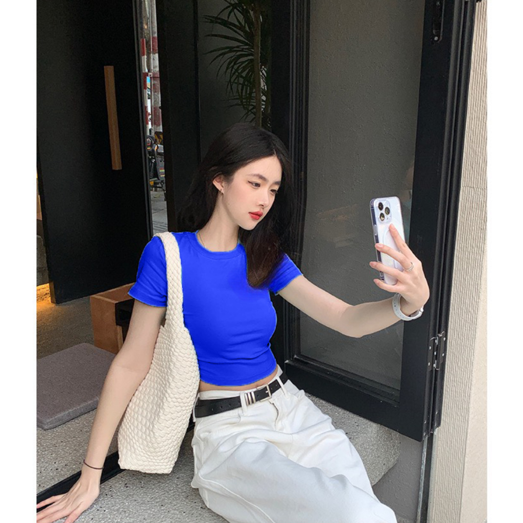 Áo croptop nữ chất liệu thun borip dáng ôm ngắn màu trơn - LOZA PH403307_thumbnail_2