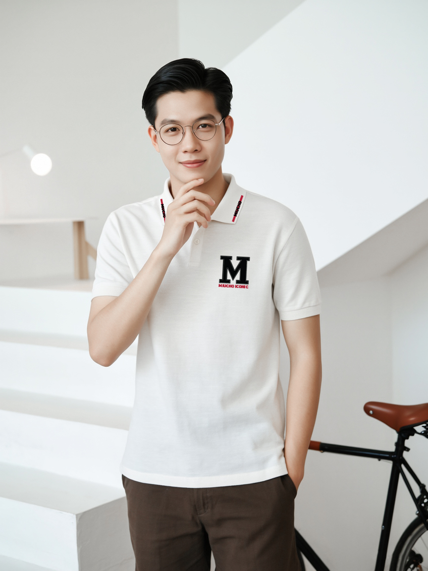 Áo polo cá sấu nam in basic PLCSD2426 Miucho Iconic chất liệu polyester bền nhẹ chống nhăn_thumbnail_4