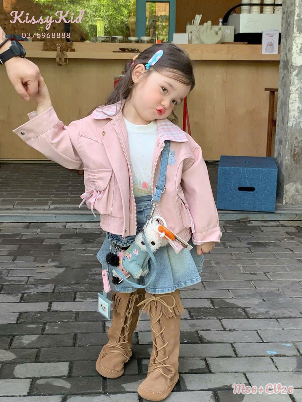 (M56) Áo da cổ bẻ caro hồng ÁHA_thumbnail_0